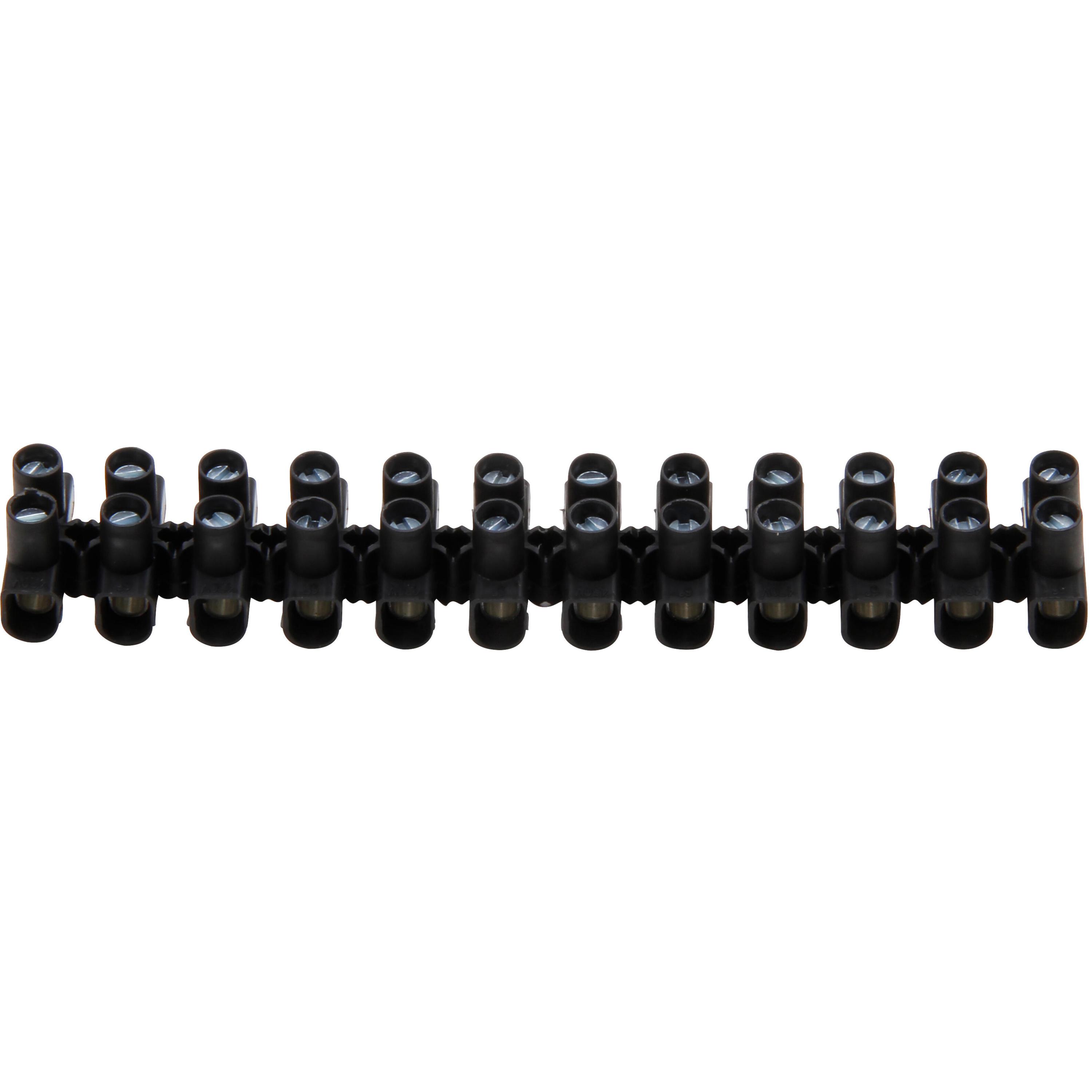 Terminal strip, 12-pole, 2,5-6mm², 2 pcs., colour: black