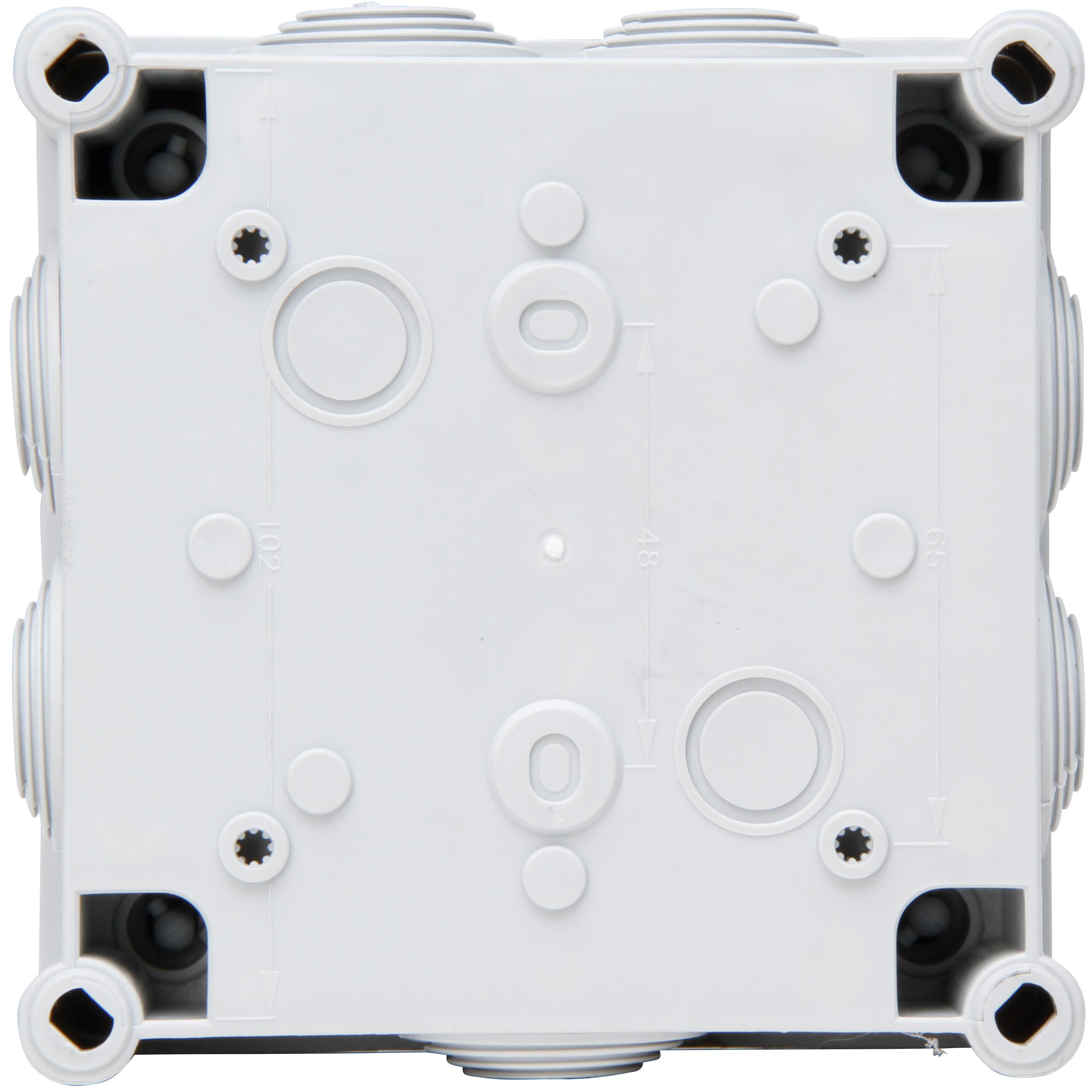 Junction box, surface mounted, for humid areas, 102x102x55mm, IP66, colour: grey - Image 3