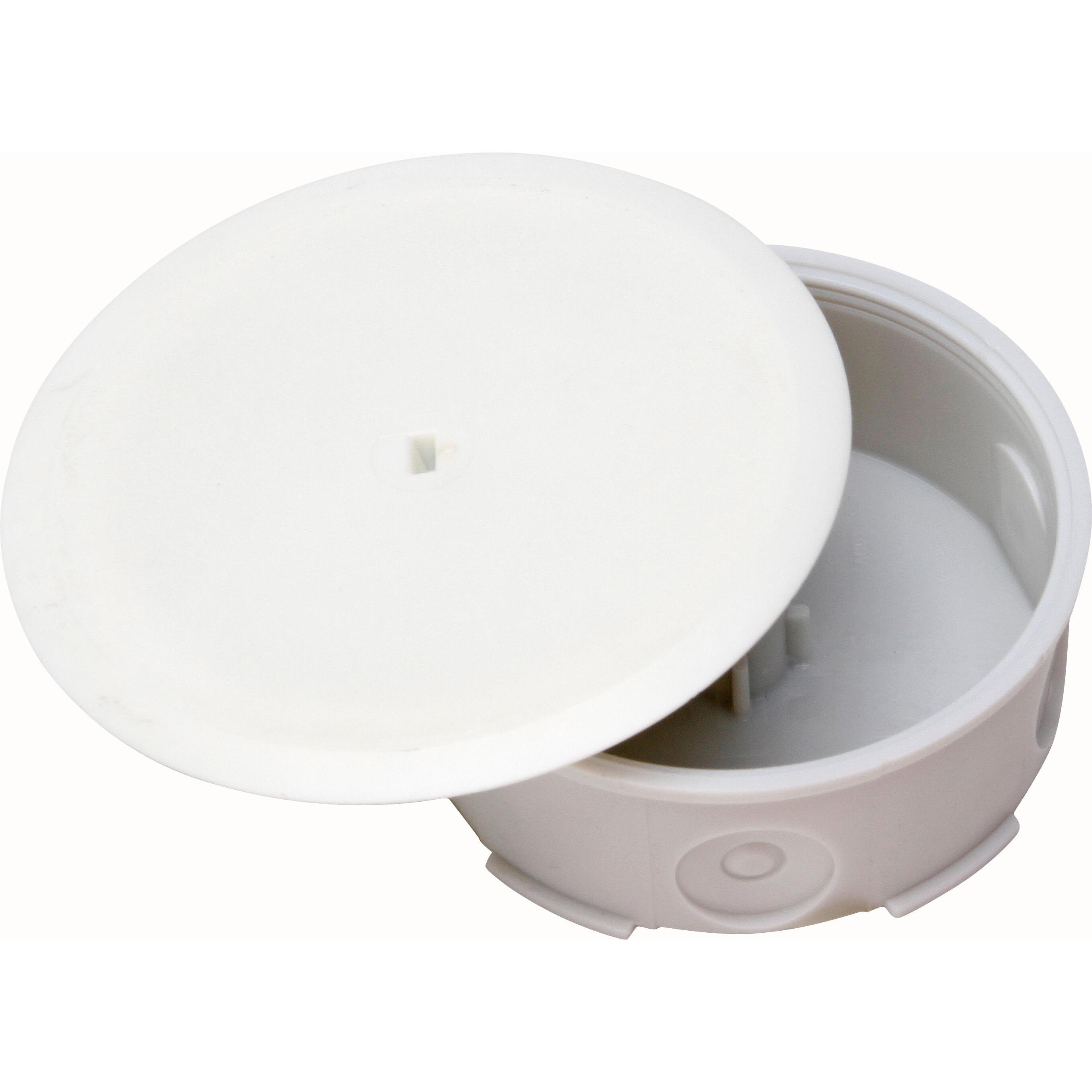 Junction box, flush-mounted, for humid areas, Ø80 mm, IP54, white