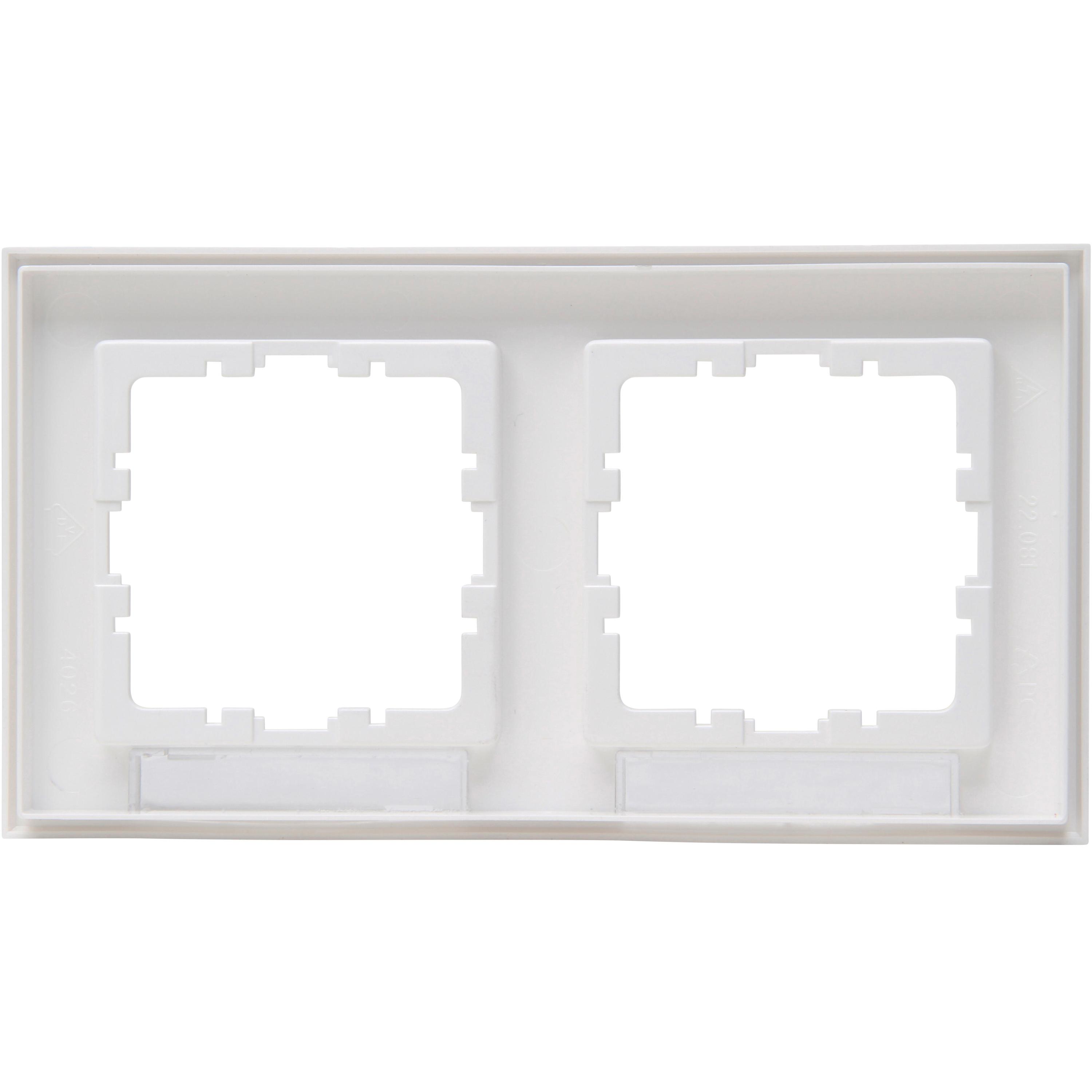 Cover frame for horizontal installation, 2-fold, with Labeling, HK07, colour: pure white - Image 3
