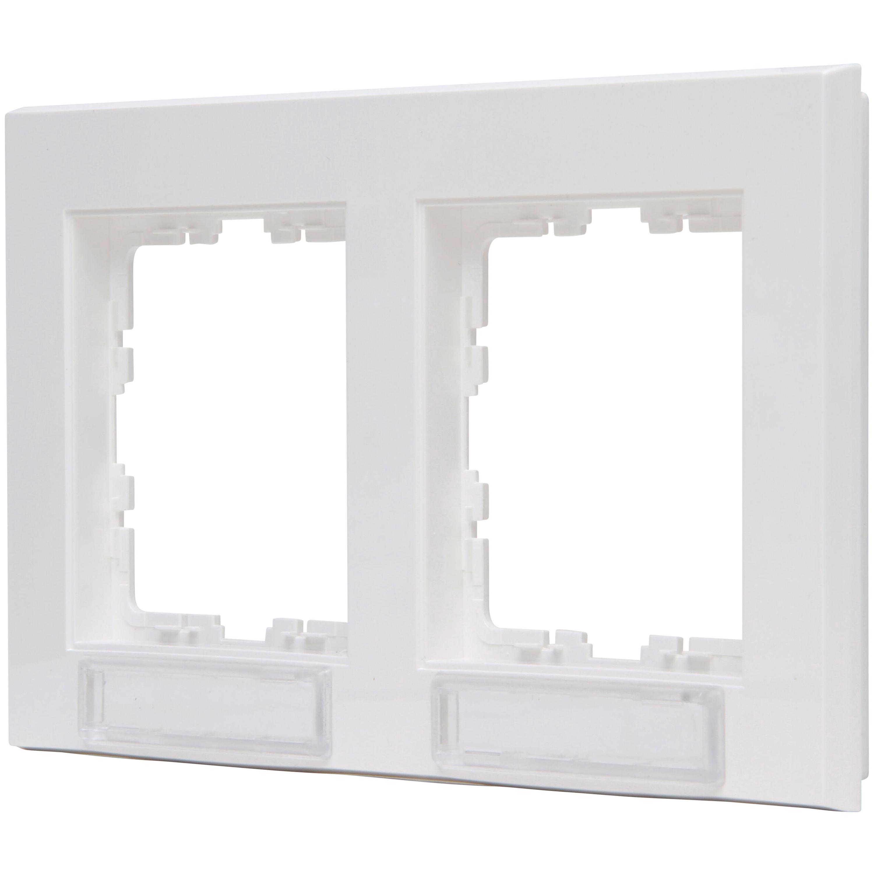 Cover frame for horizontal installation, 2-fold, with Labeling, HK07, colour: pure white - Image 8