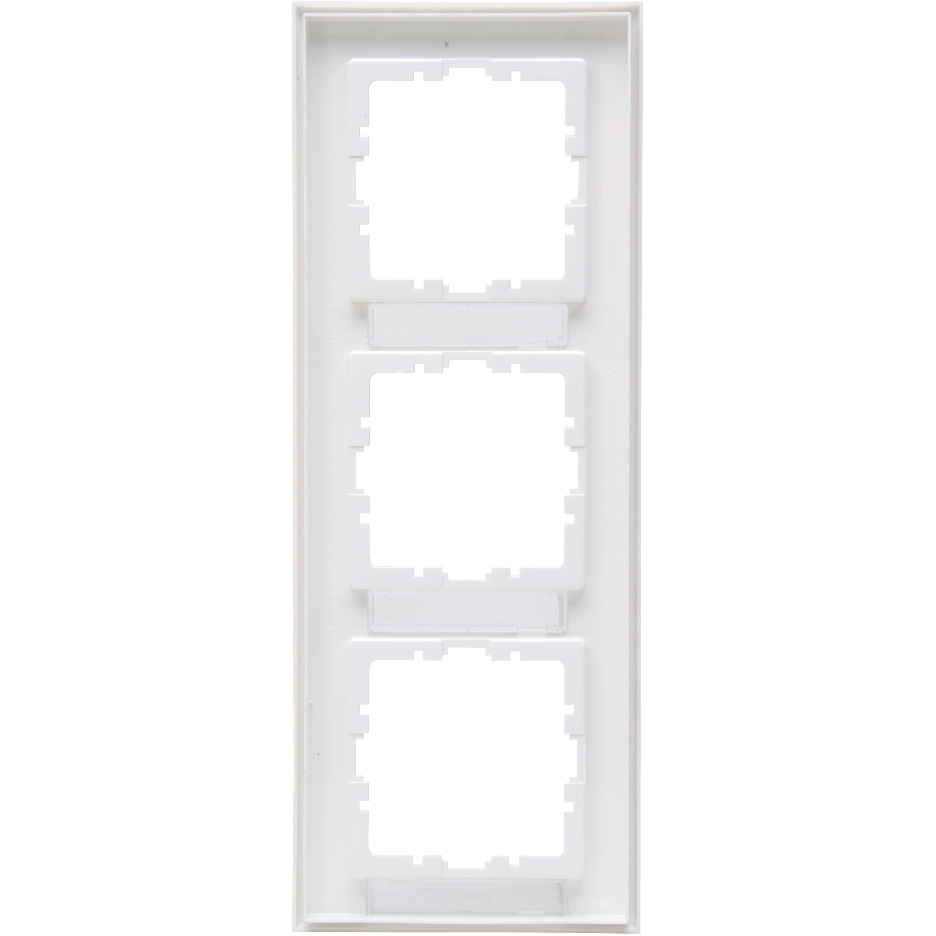 Cover frame for vertical installation, 3-fold, with Labeling, HK07, colour: pure white - Image 3