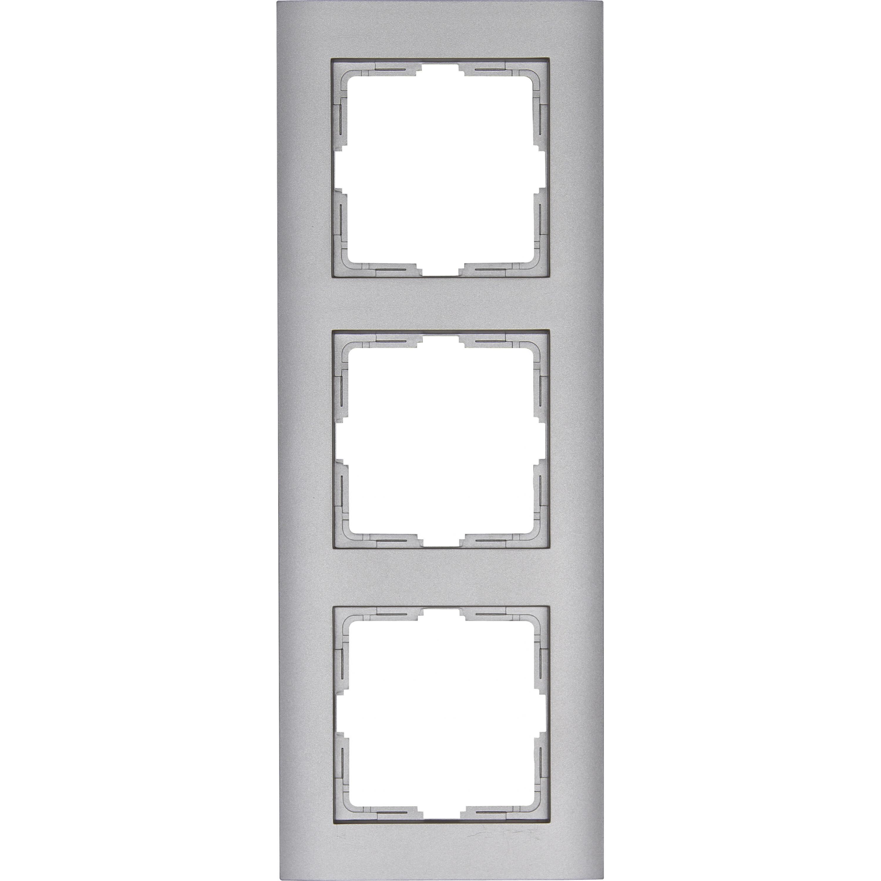 ATHENIS - Cover frame for horizontal and vertical installation, 3-fold, colour: steel