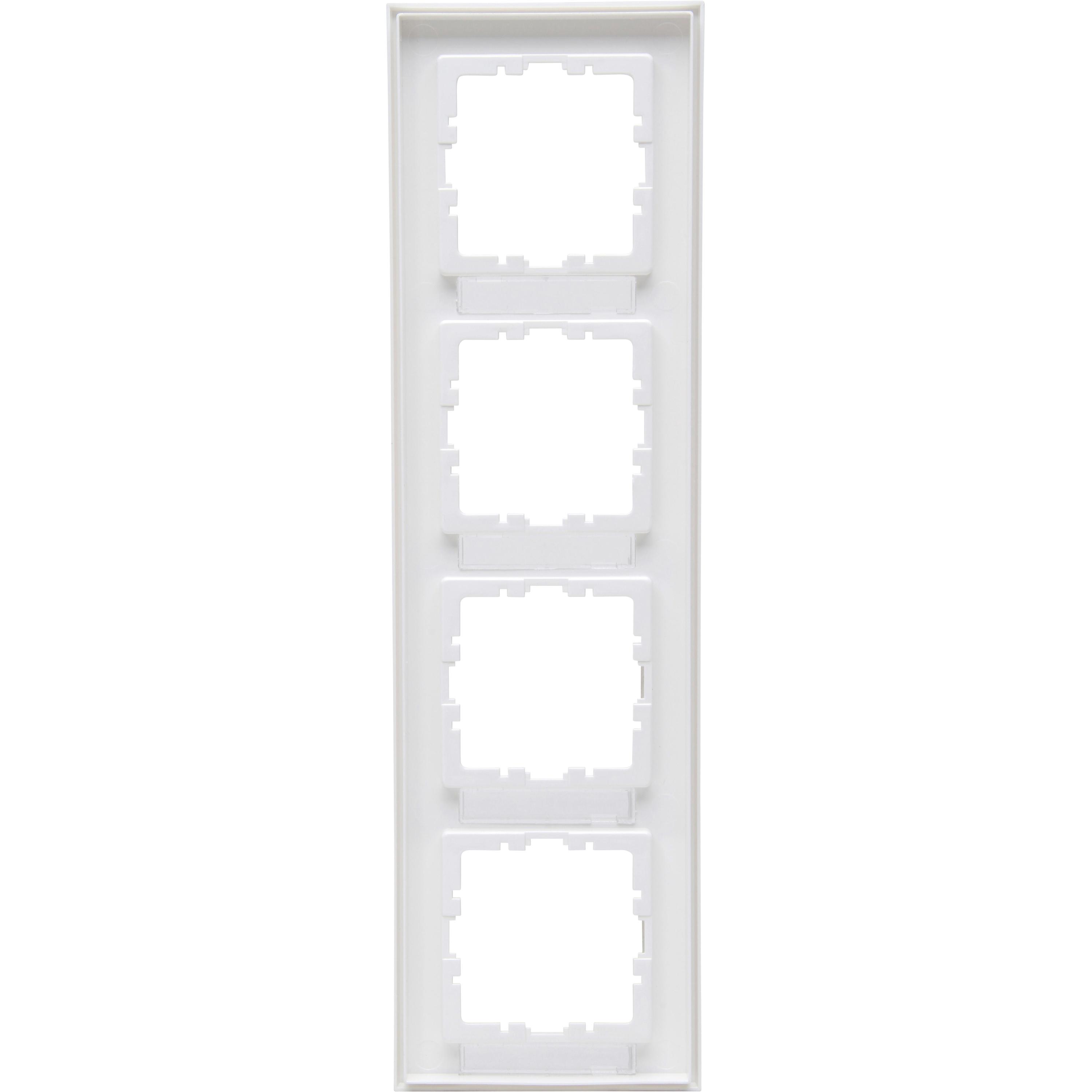 Cover frame for vertical installation, 4-fold, with Labeling, HK07, colour: pure white - Image 3