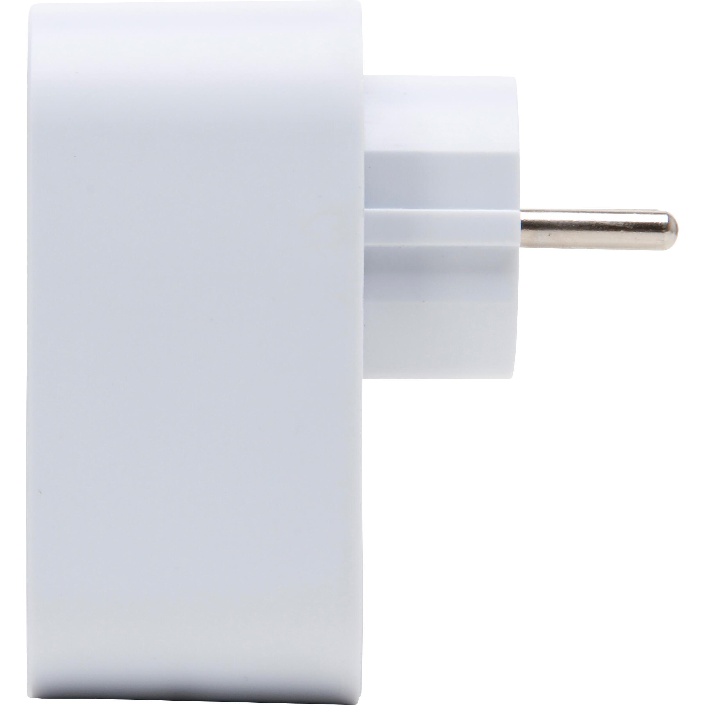 Socket outlet adapter with USB-A and USB-C, 2.4A, colour: white - Image 6