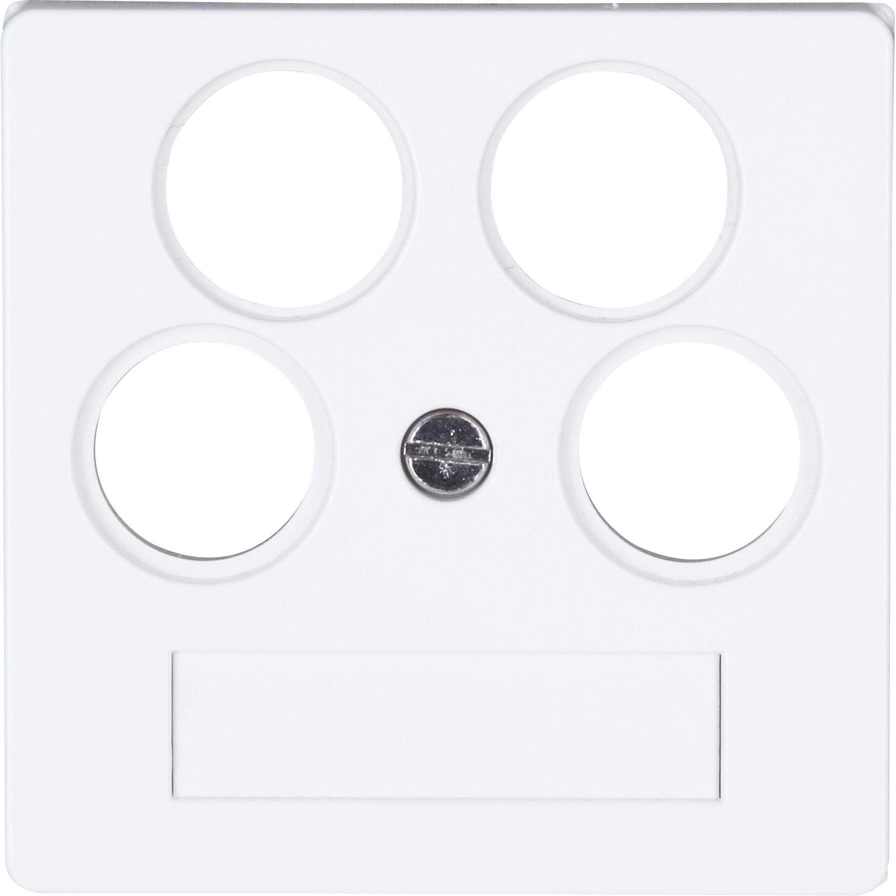 HK07 - antenna cover plate for antenna socket TV/RF/2xSAT, colour: arctic white