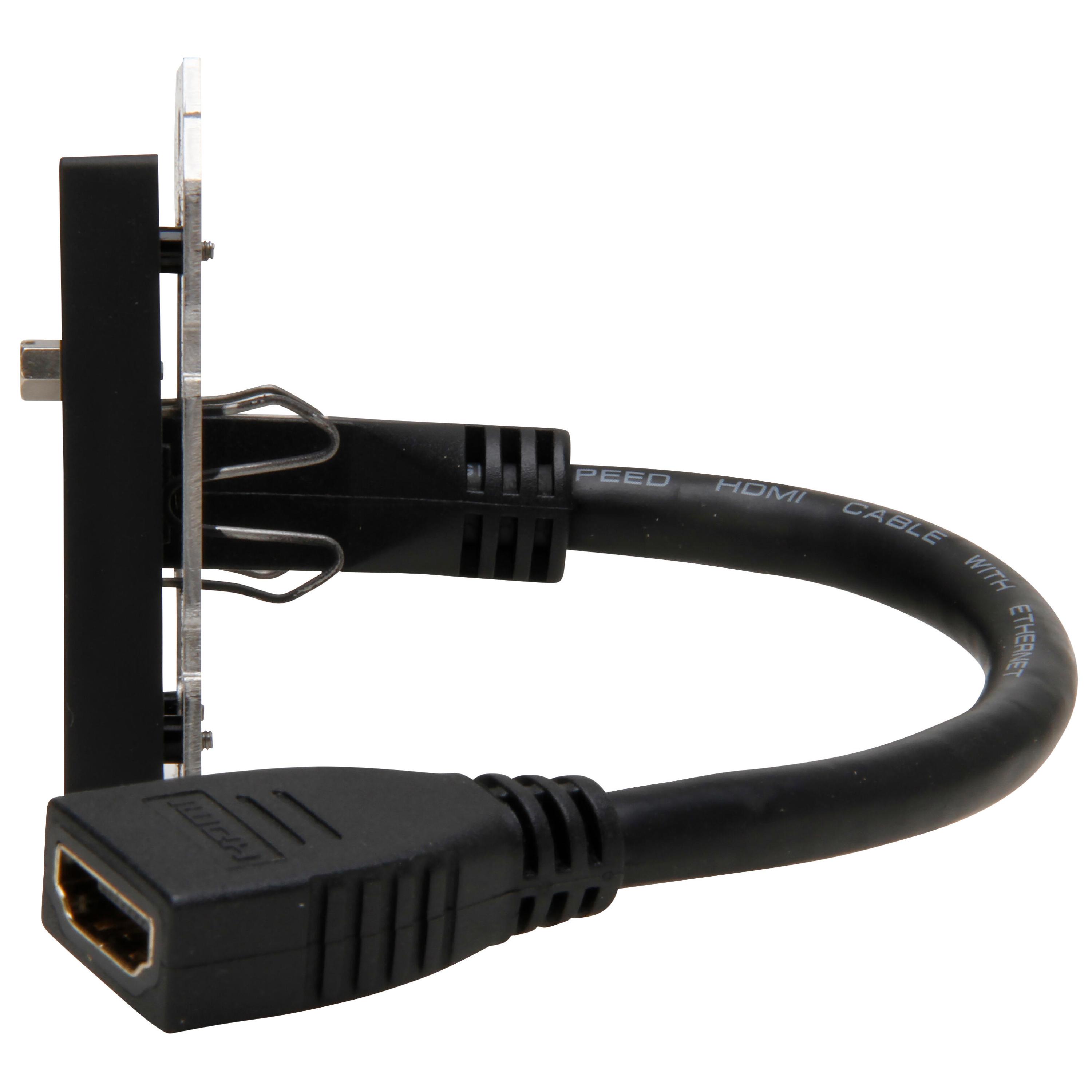 HDMI connection box with 0,2m cable whip, colour: black matt - Image 5