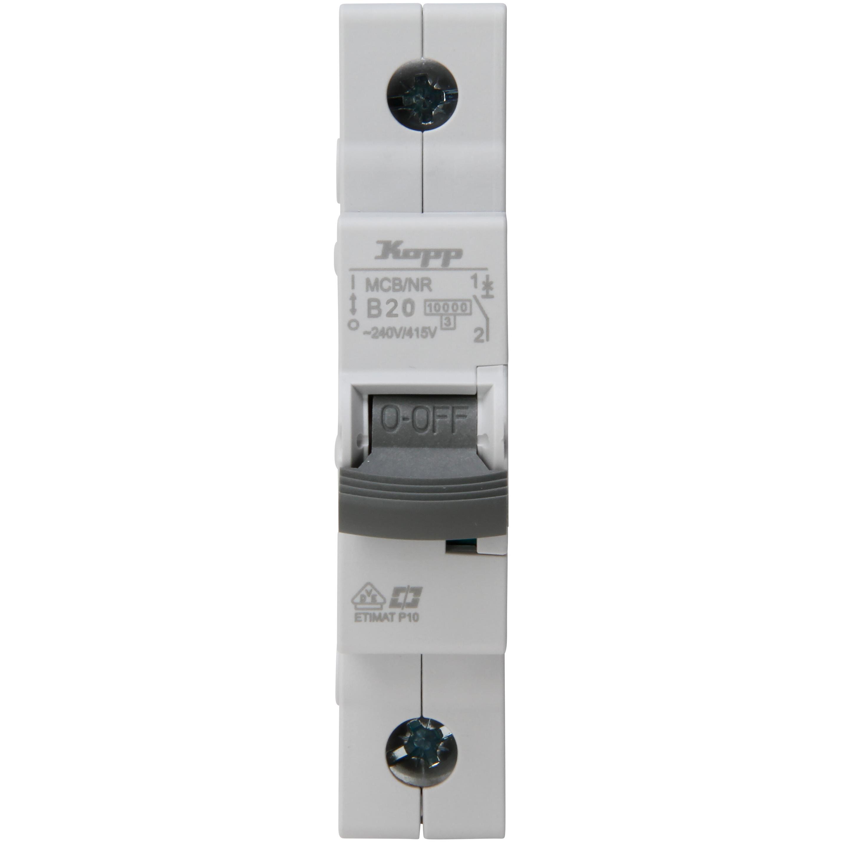 Miniature Circuit Breaker (MCB), 1-pole, B-characteristic, 20A - Image 2