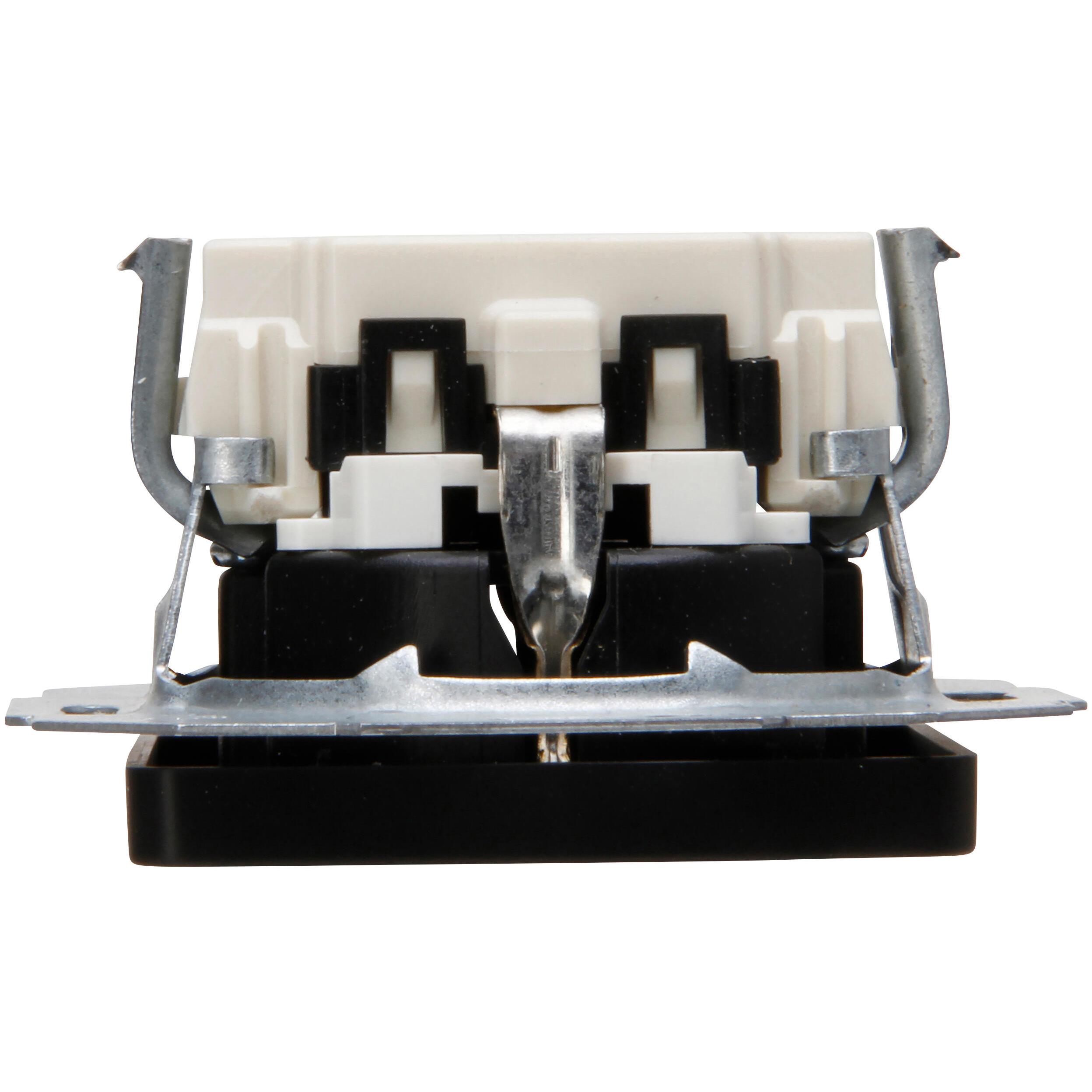 MILANO - earthed socket outlet with shutter, colour: black matt - Image 5