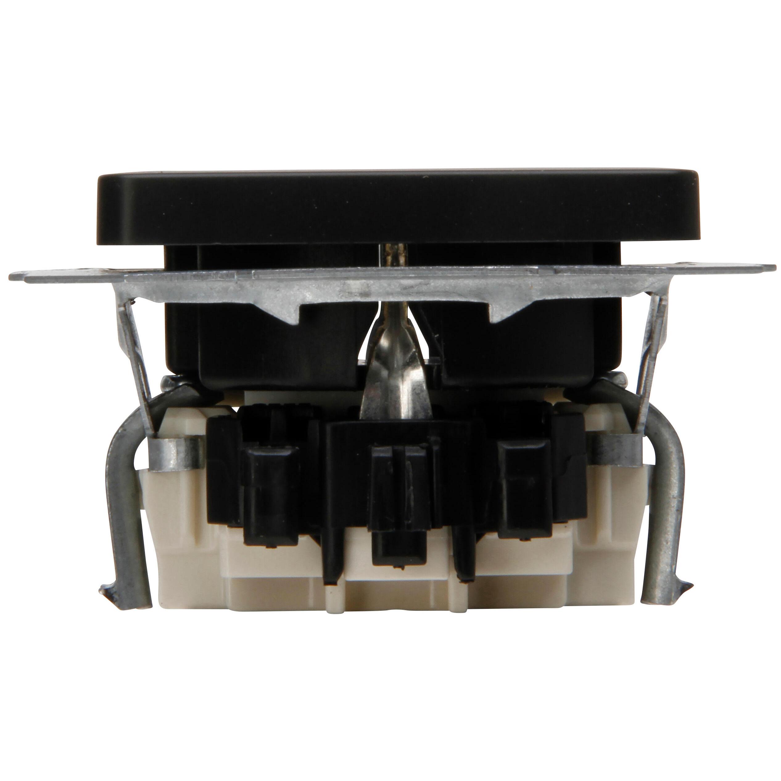 MILANO - earthed socket outlet with shutter, colour: black matt - Image 4