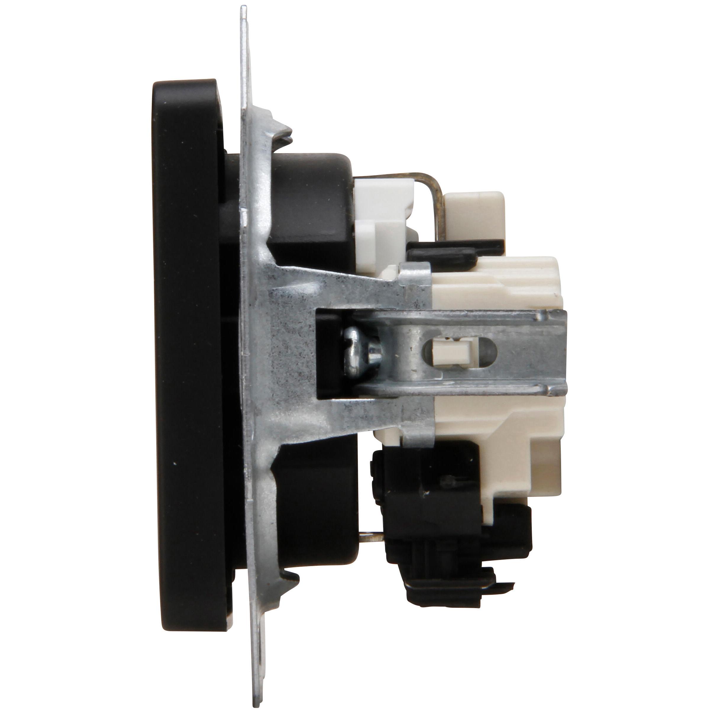 MILANO - earthed socket outlet with shutter, colour: black matt - Image 6