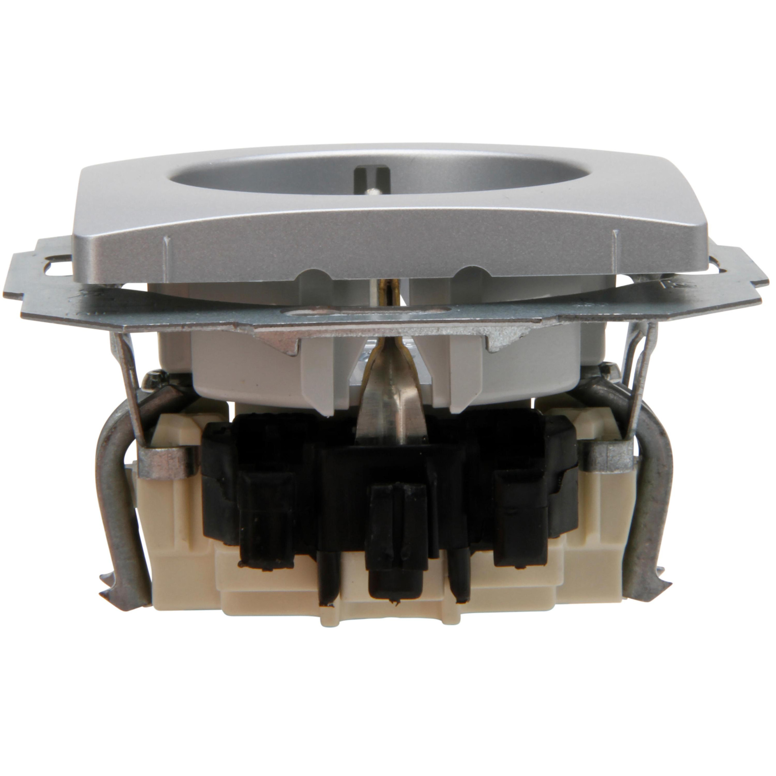PARIS - earthed socket outlet with shutter, colour: silver - Image 4
