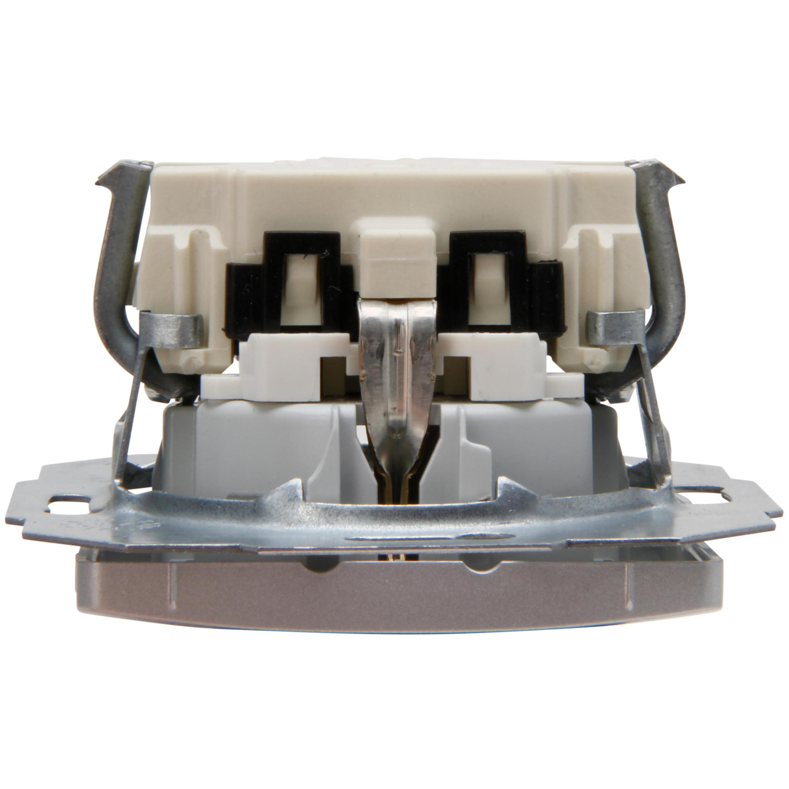 PARIS - earthed socket outlet with shutter, colour: silver - Image 5