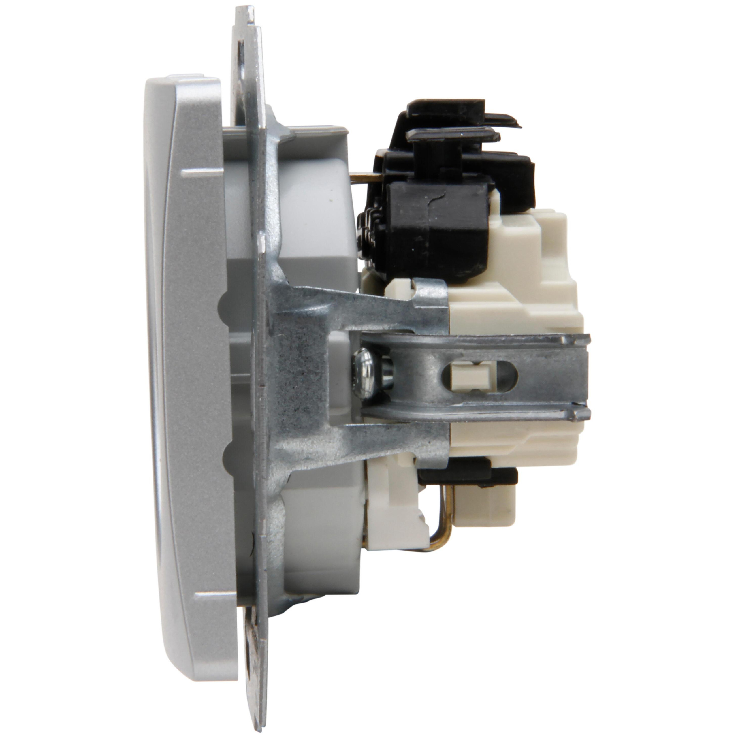 PARIS - earthed socket outlet with shutter, colour: silver - Image 6