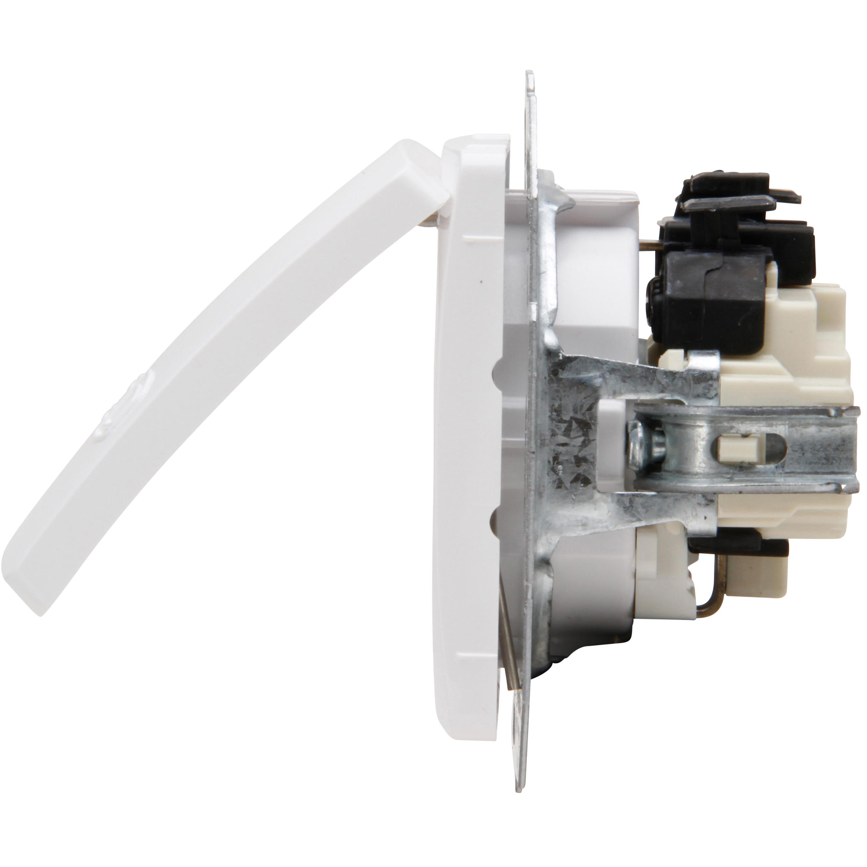 PARIS - earthed socket outlet with hinged lid and with shutter, colour: arctic white - Image 6