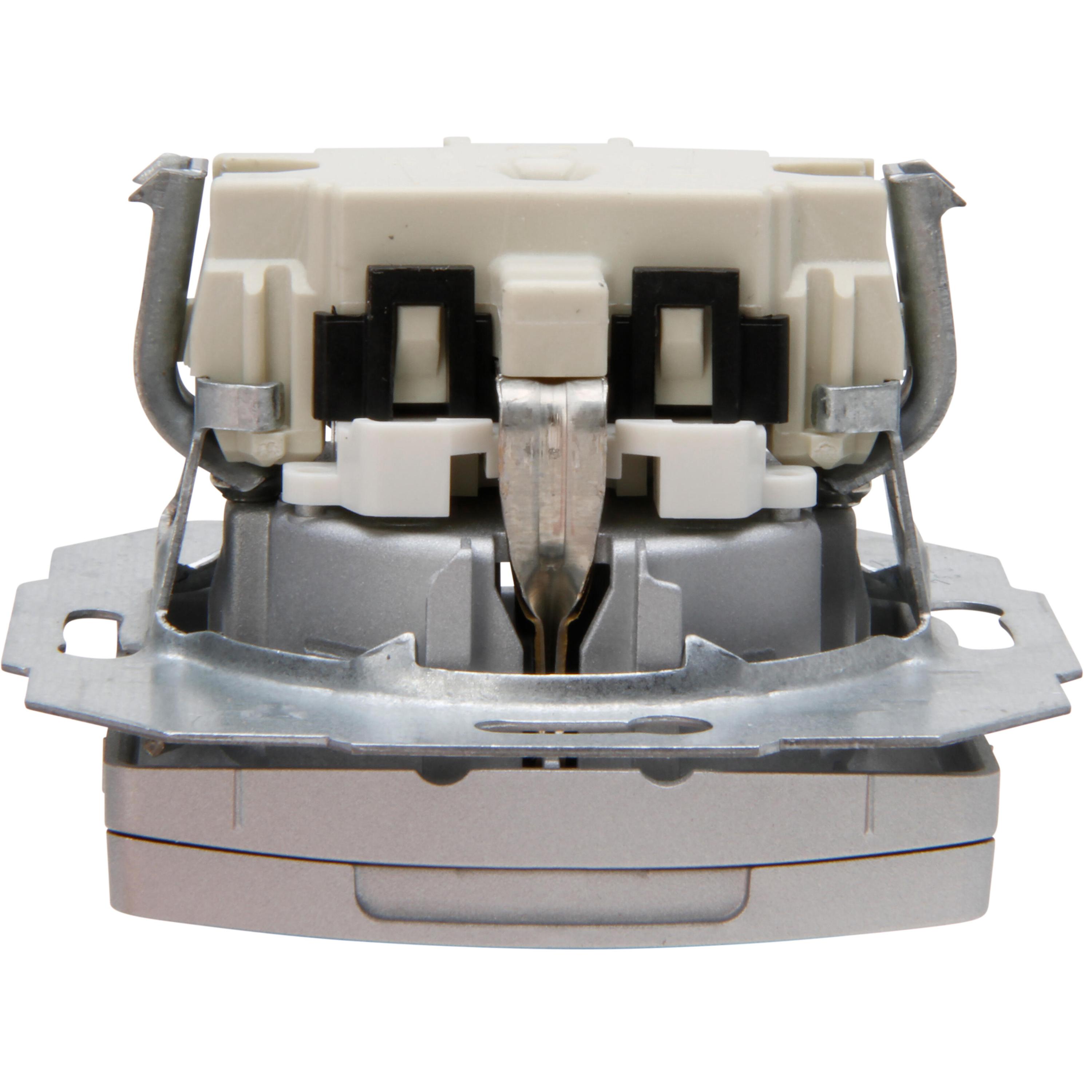 PARIS - earthed socket outlet with hinged lid and with shutter, colour: silver - Image 5