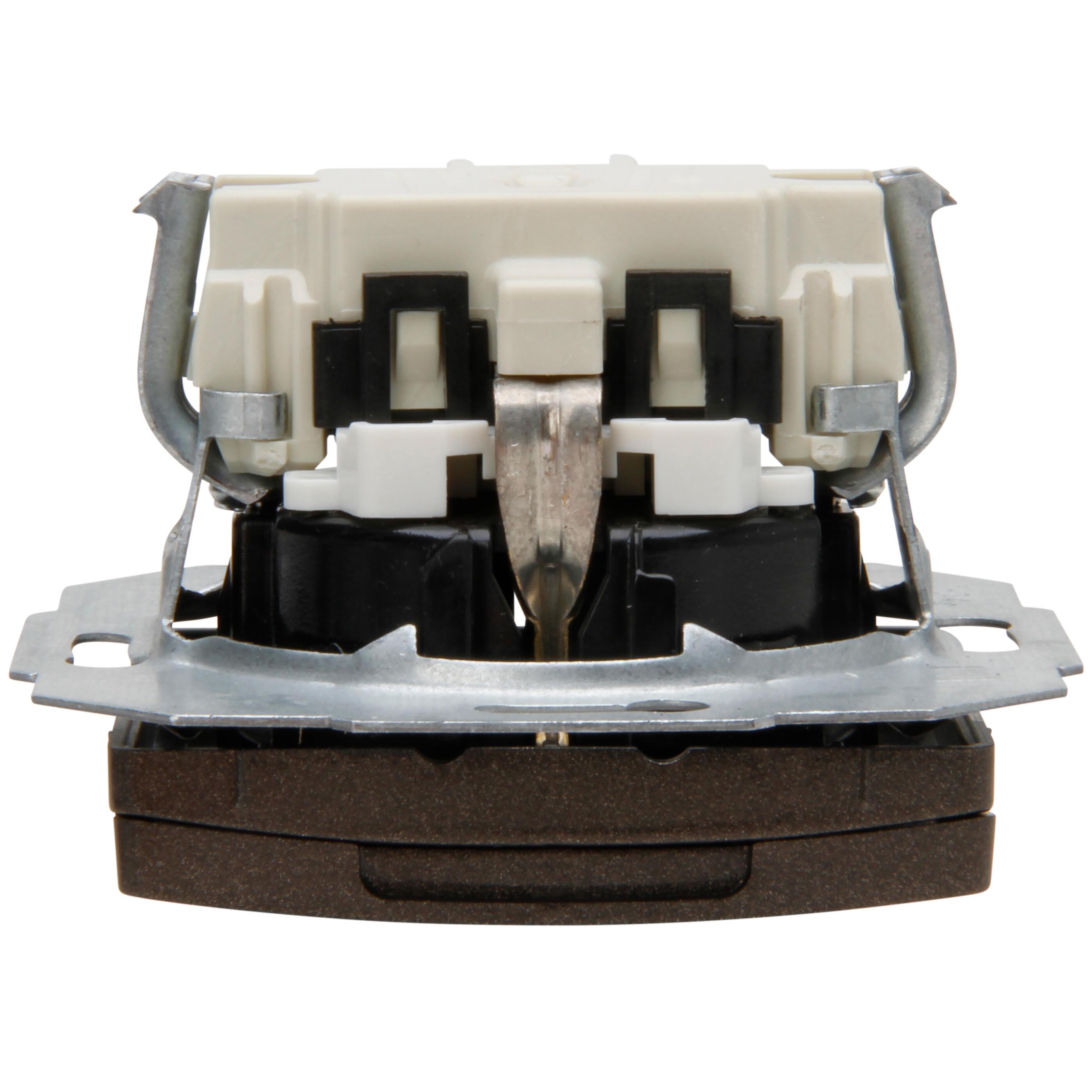 PARIS - earthed socket outlet with hinged lid and with shutter, colour: rosewood - Image 5