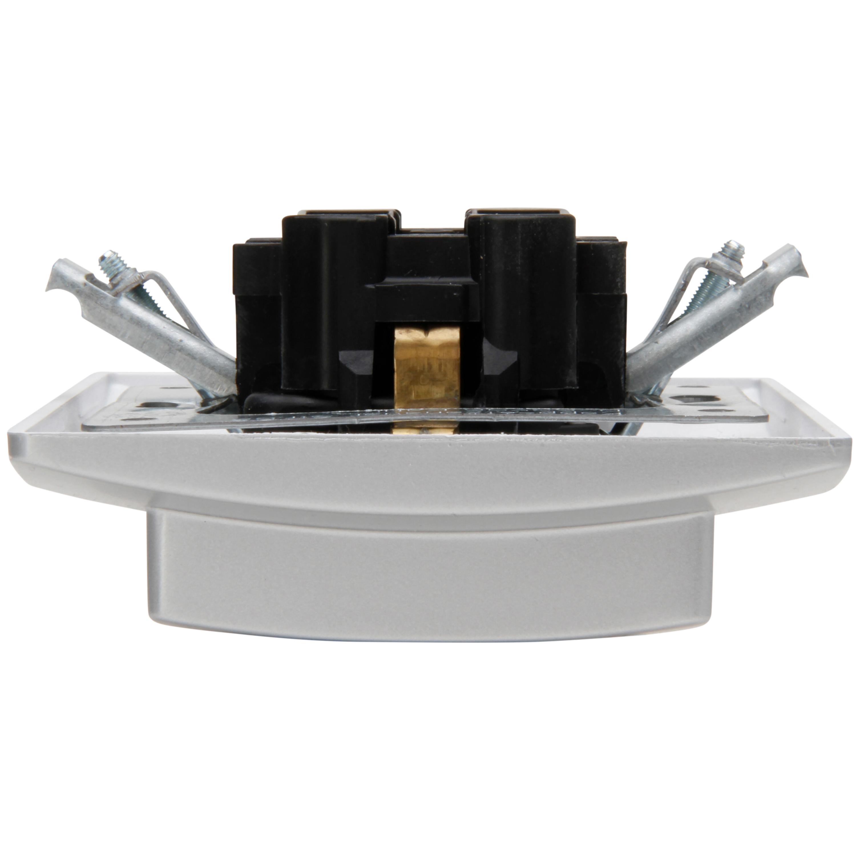 PARIS - double earthed socket outlet, with shutter, for the installation in a single switch box Ø 60mm, colour: silver - Image 5