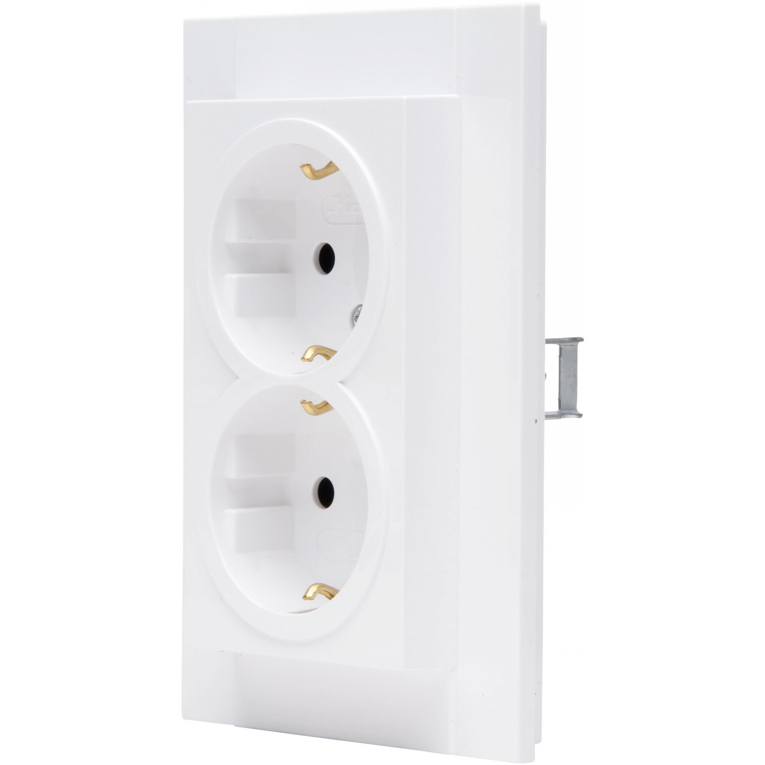 HK07 double earthed socket outlet without shutter, for the