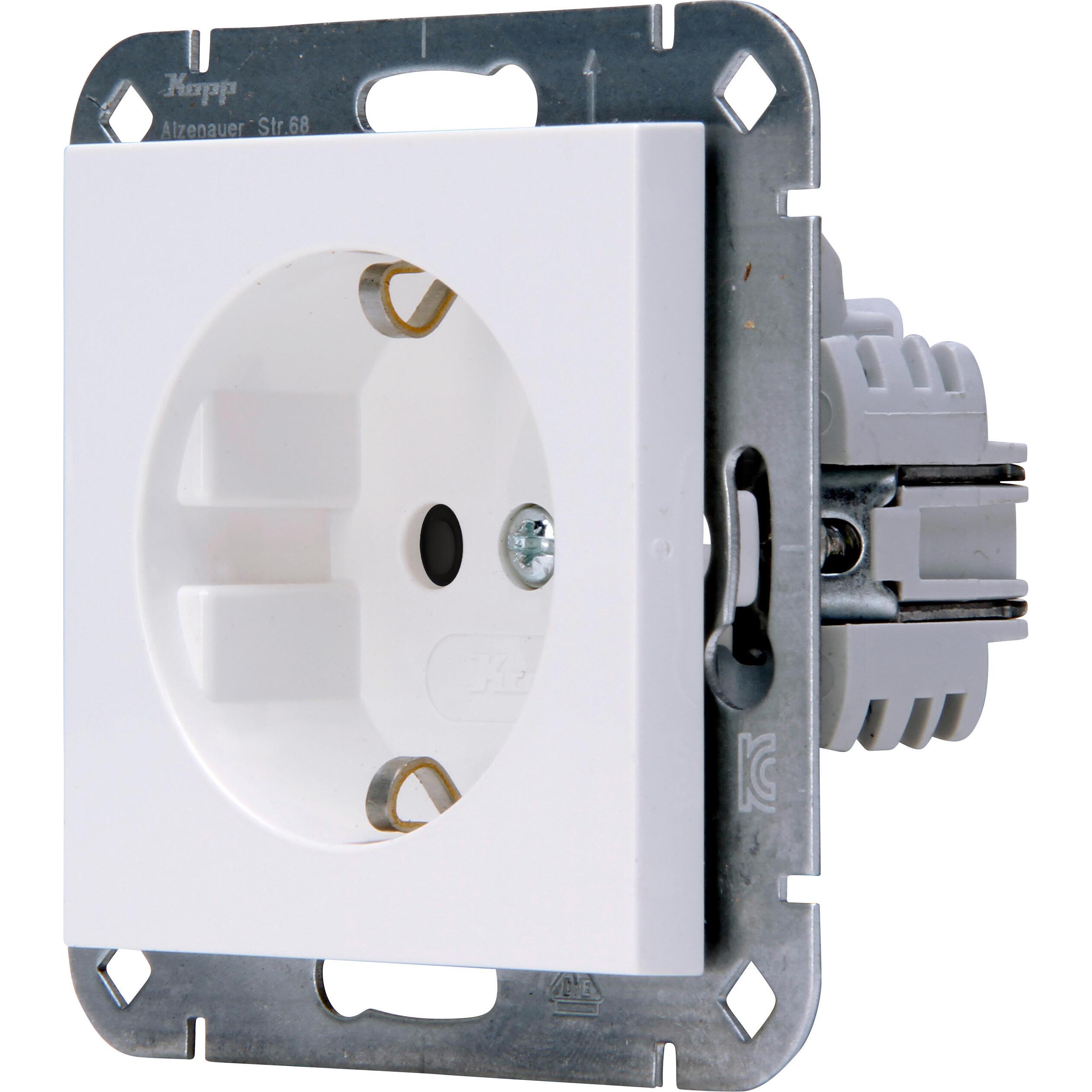 HK07 - Earthed socket outlet with shutter, colour: arctic white - Image 8
