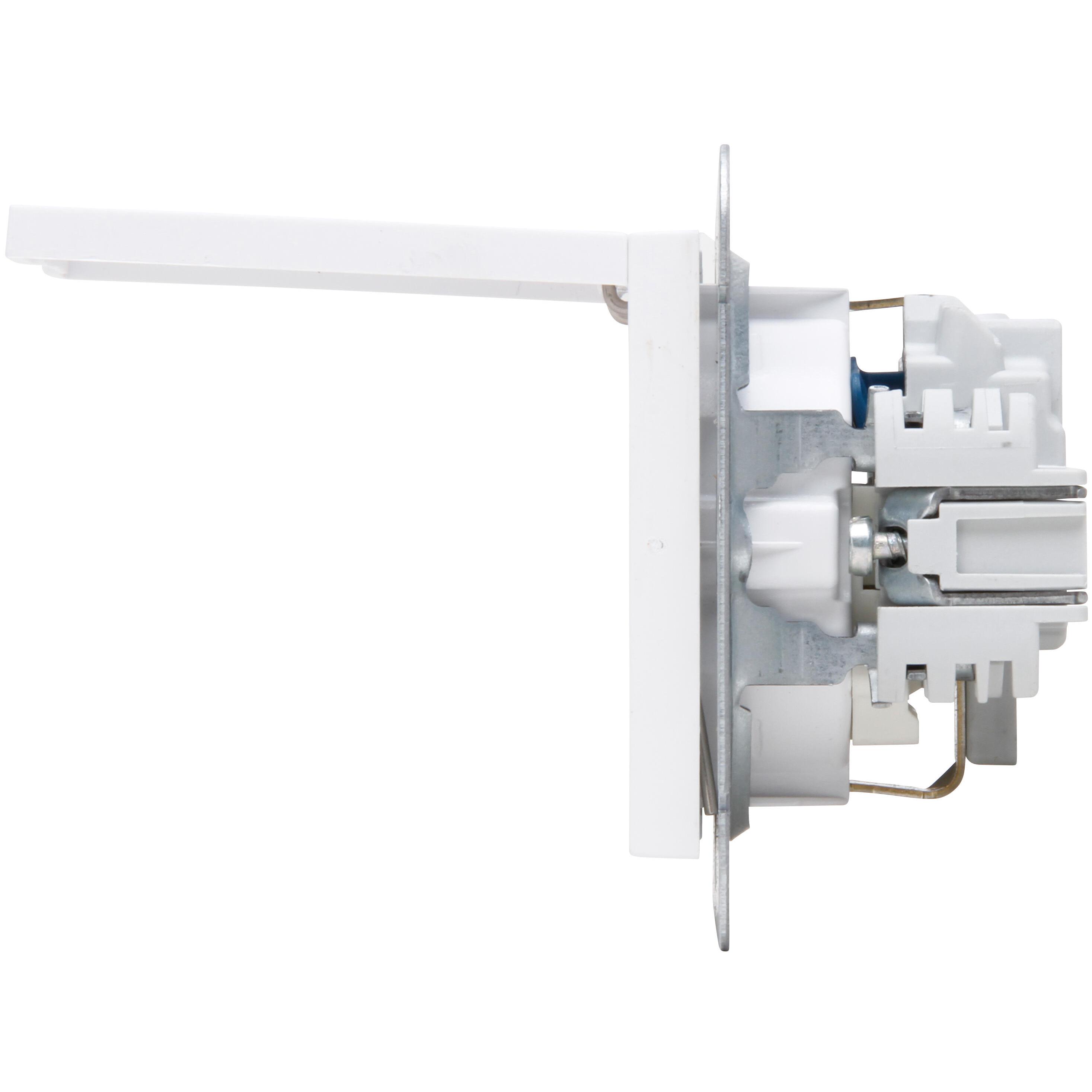 HK07 - earthed socket outlet, hinged lid, shutter, colour: arctic white matt - Image 7