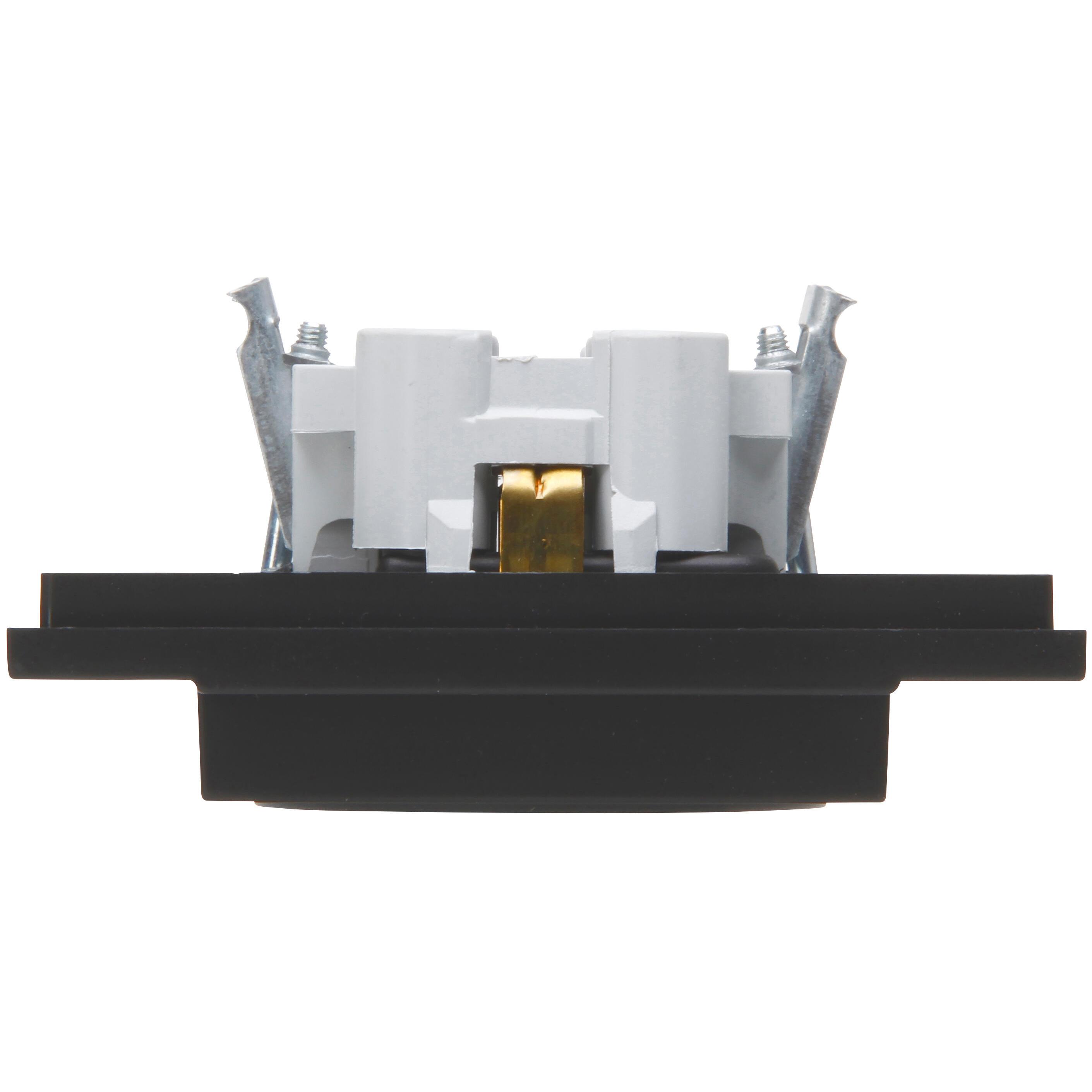 Double socket outlet without earth, with shutter, for the installation in a switch box Ø 60mm, colour: anthracite - Image 4
