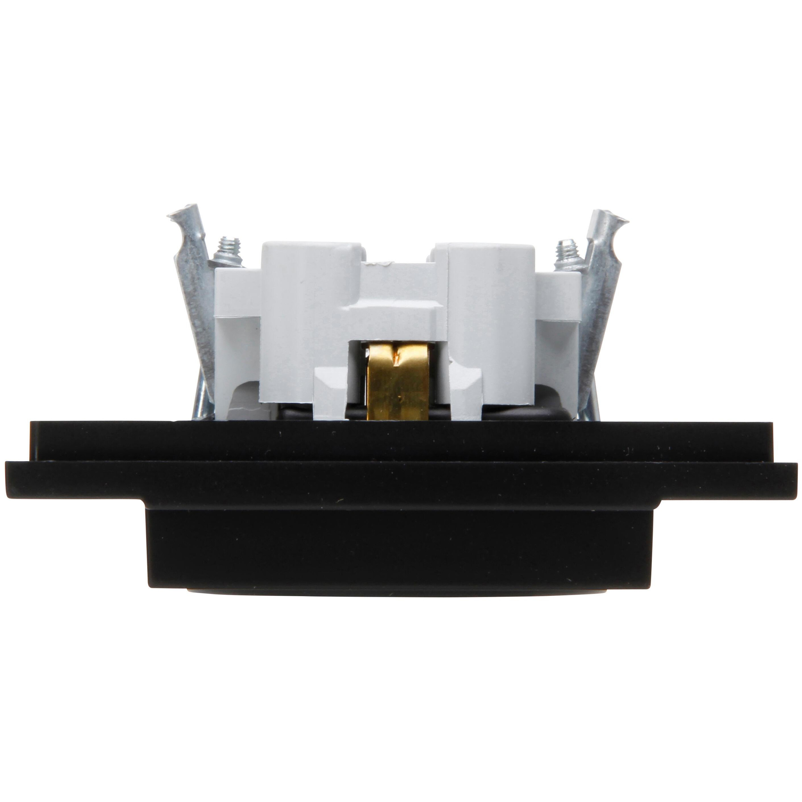 Double socket outlet without earth, with shutter, for the installation in a switch box Ø 60mm, colour: black matt - Image 4