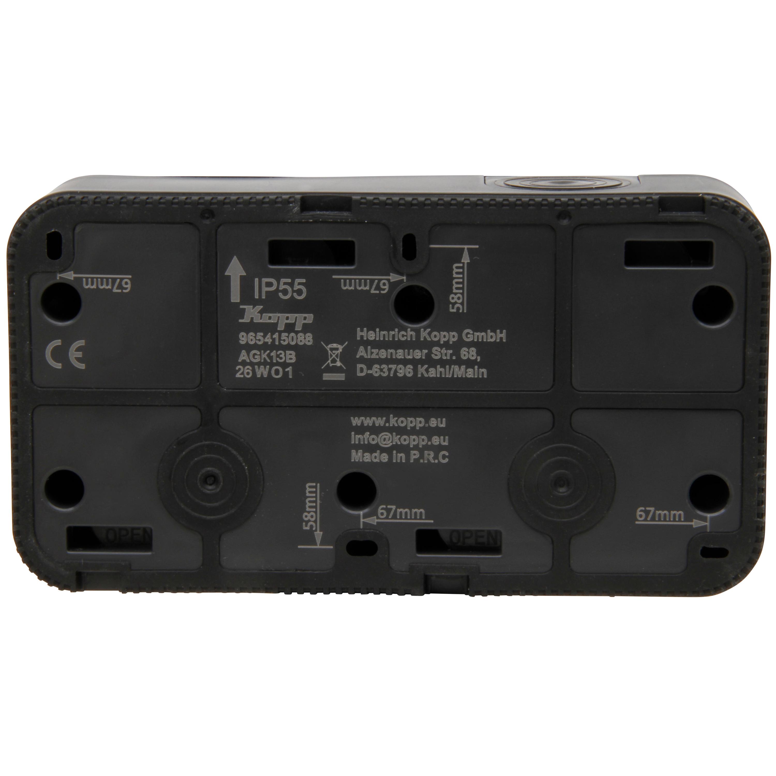 MARIS - surface-mounted damp-proof, horizontal switch/socket combination, with increased touch protection, colour: anthracite - Image 3