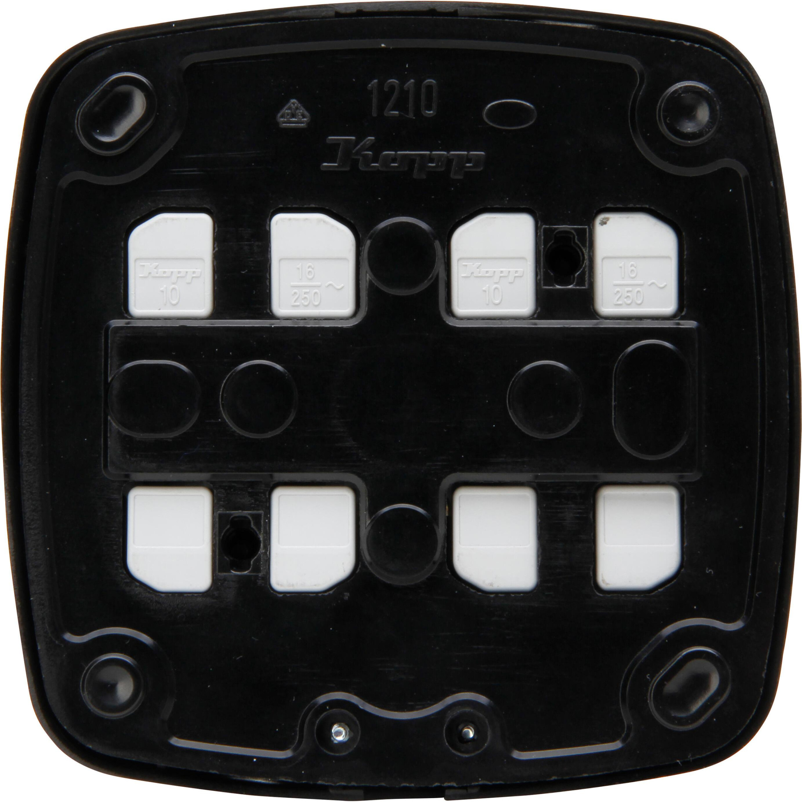 Tafeldoos 4V RA vierkant z-snoer, zwart - Afbeelding 3