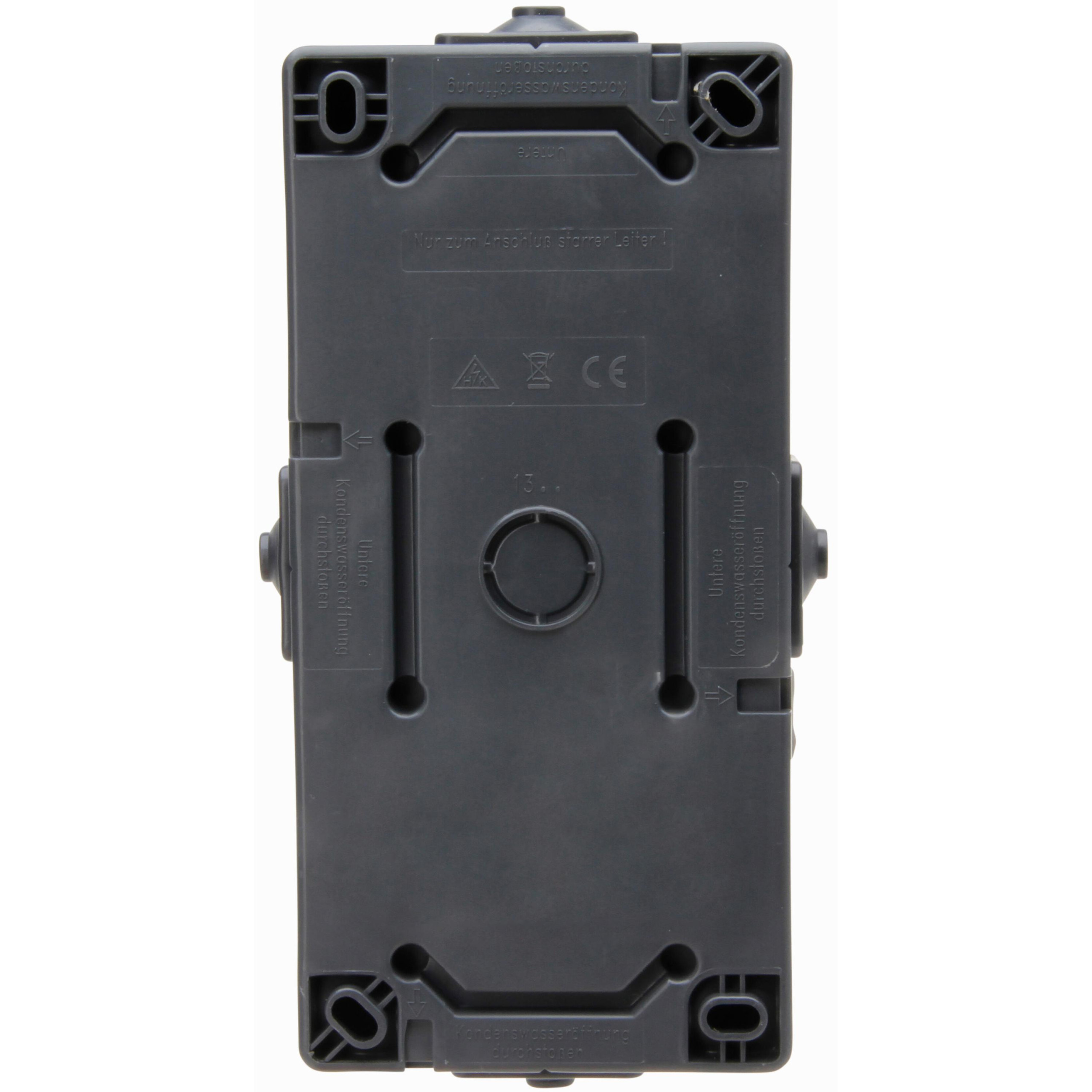 NAUTIC - wandcontactdoos 2V RA deksel IP44 verticaal, antraciet - Afbeelding 3
