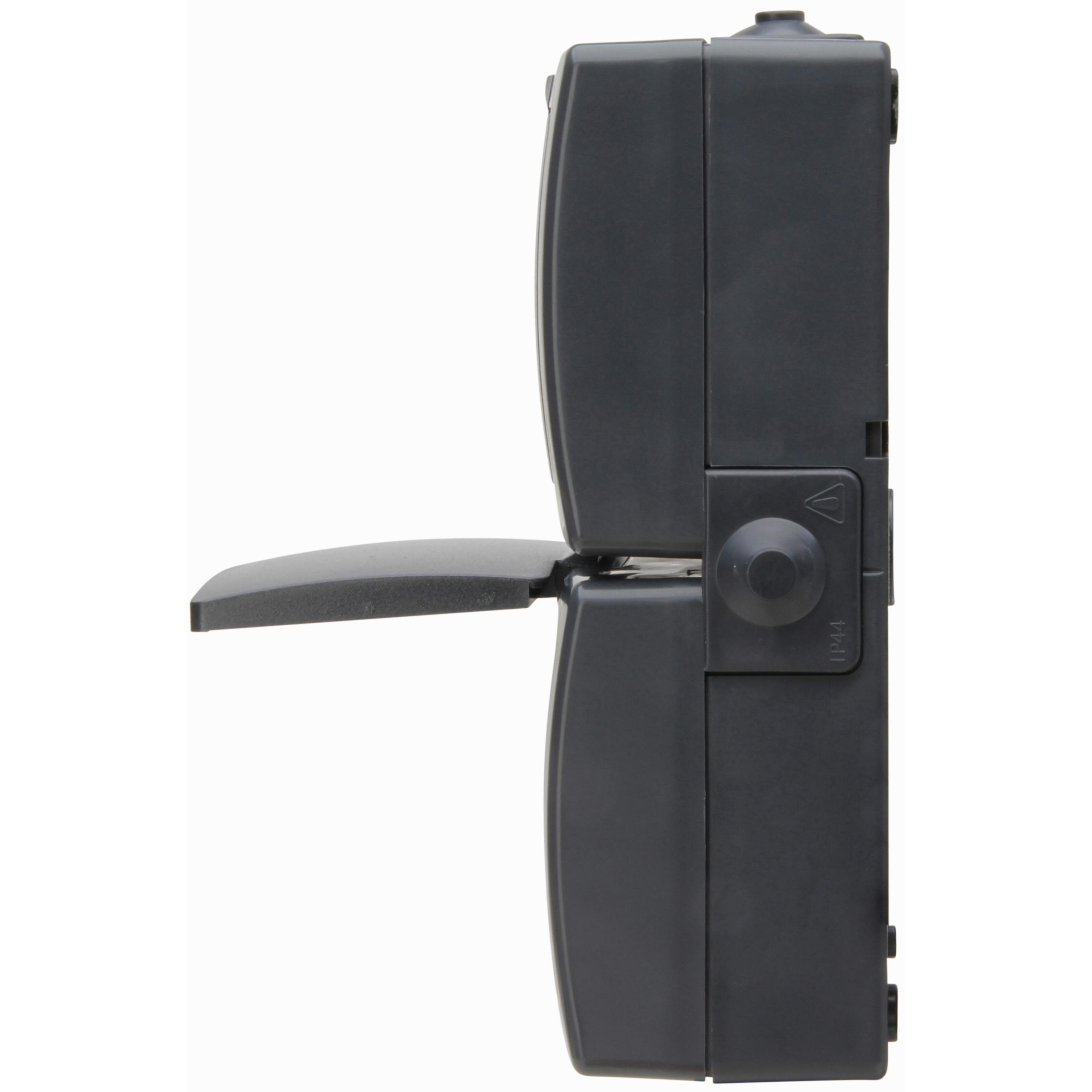 NAUTIC - wandcontactdoos 2V RA deksel IP44 verticaal, antraciet - Afbeelding 6