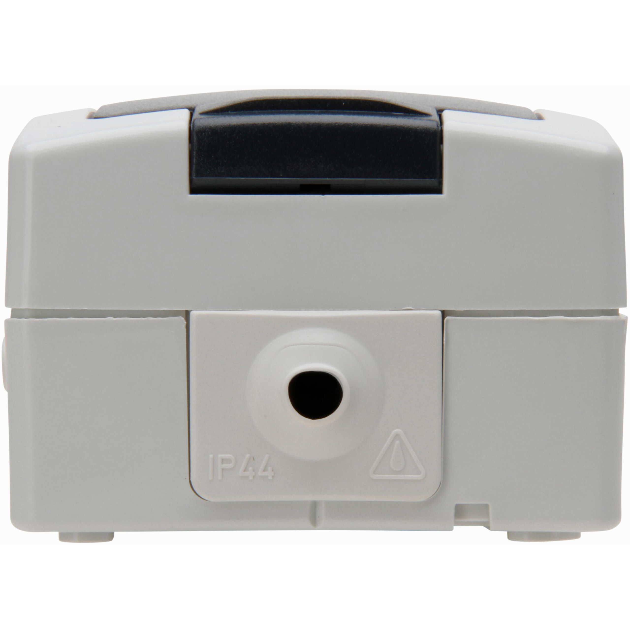 Nautic - wandcontactdoos 2V RA deksel IP44 vert., grijs - Afbeelding 4