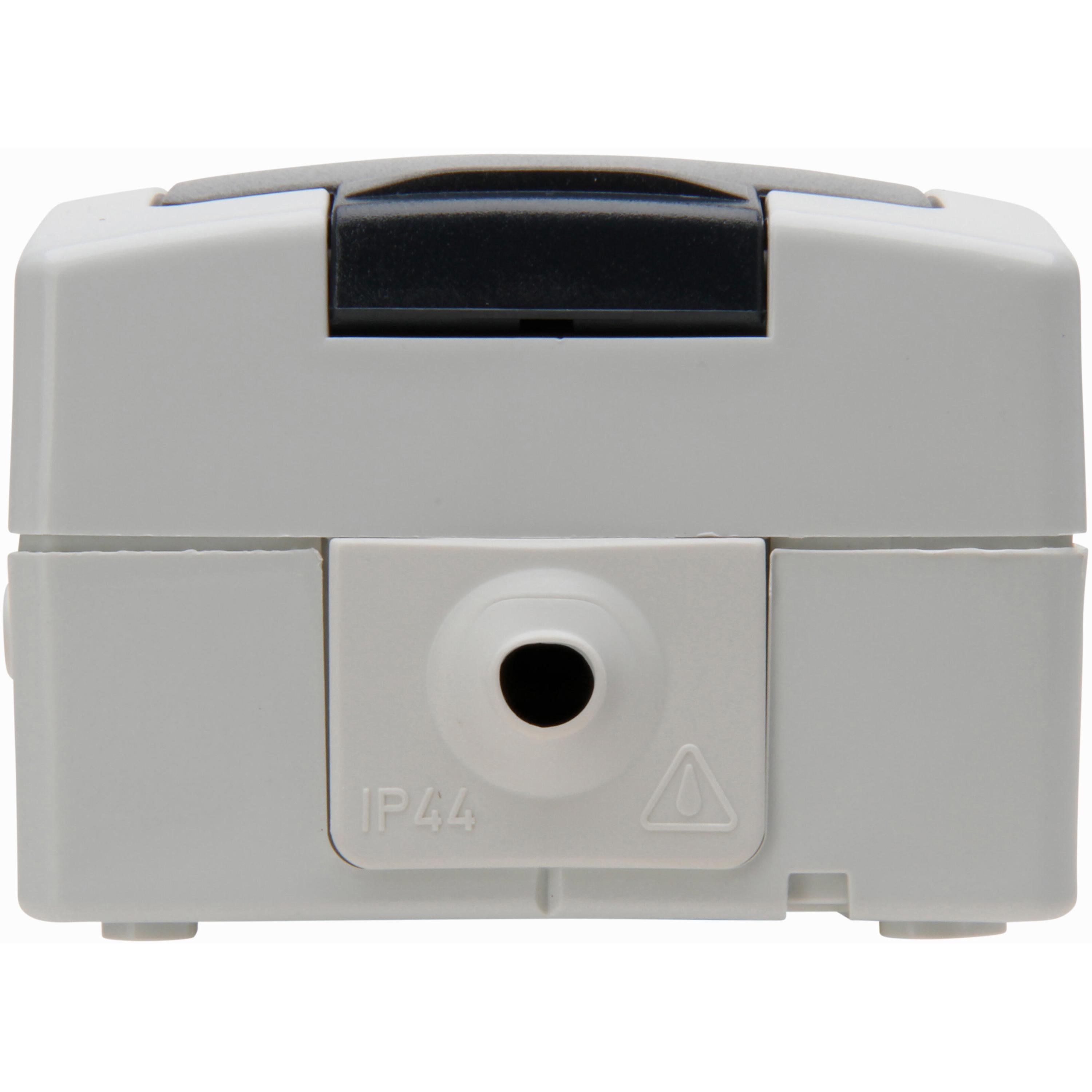 Nautic - wandcontactdoos 2V RA deksel IP44 vert., grijs - Afbeelding 4