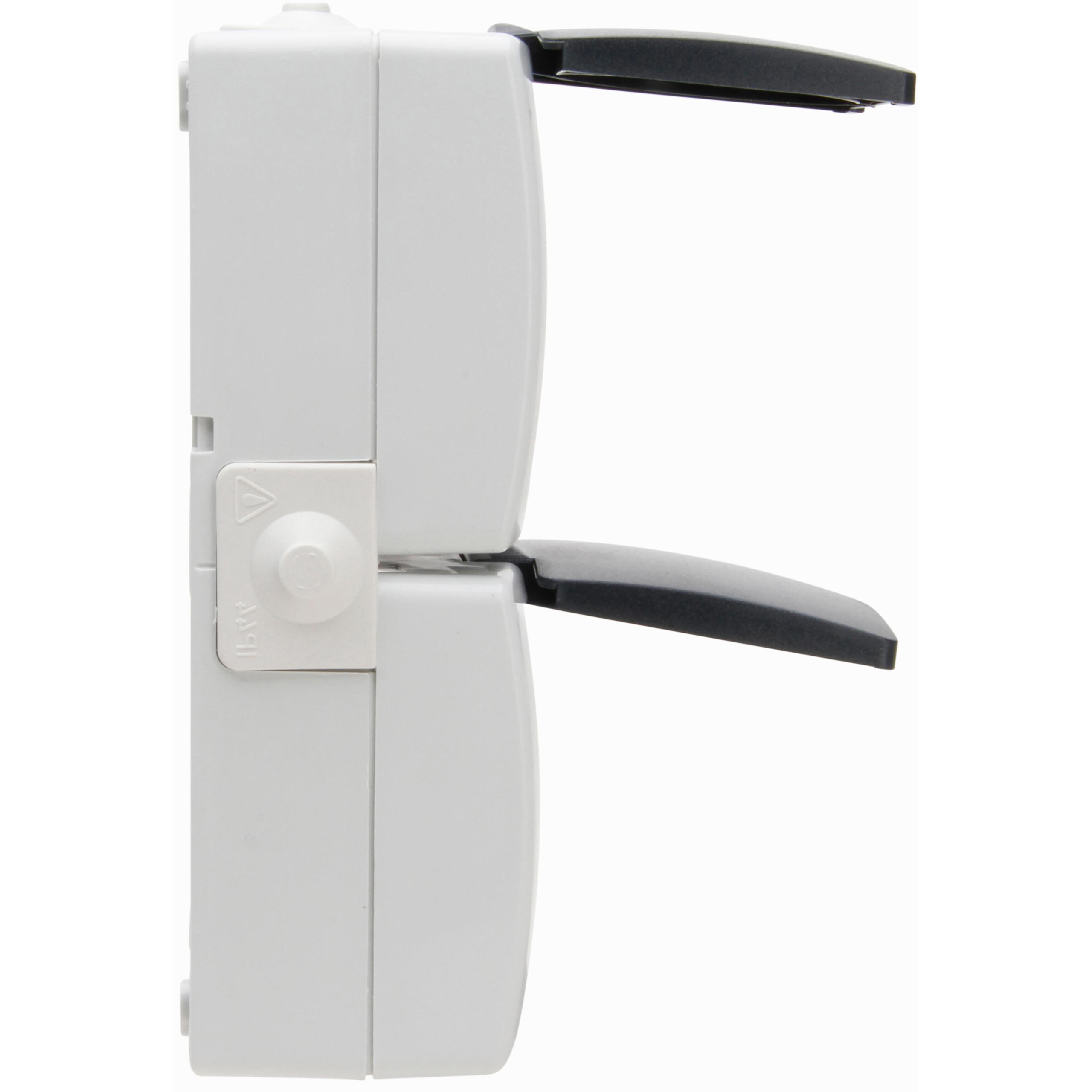 Nautic - wandcontactdoos 2V RA deksel IP44 vert., grijs - Afbeelding 7