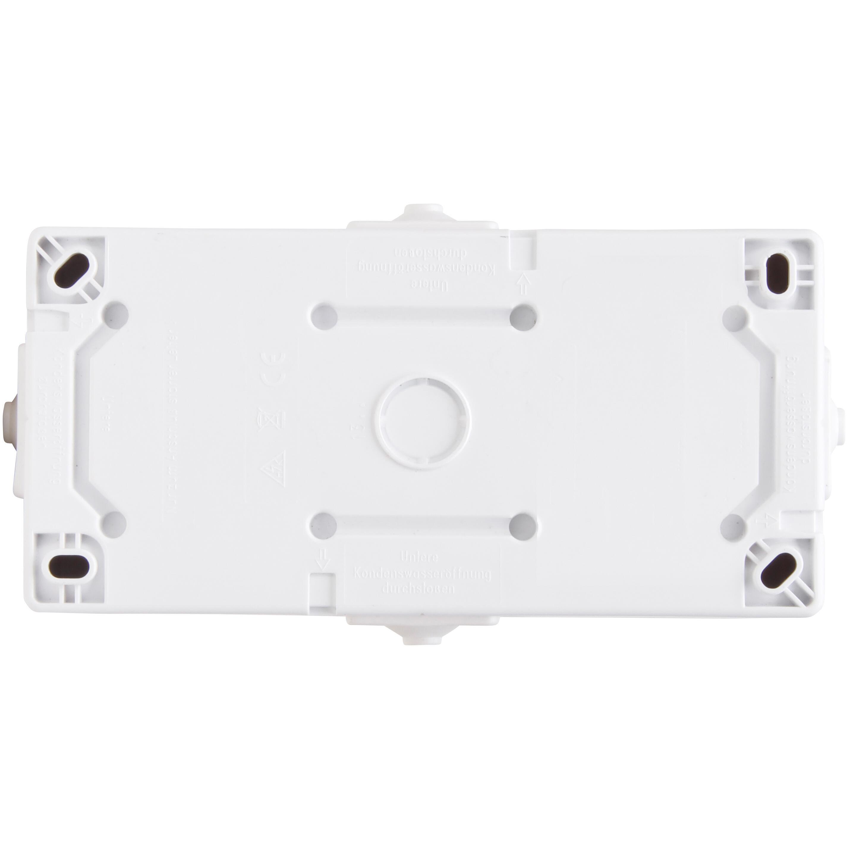 Nautic - wandcontactdoos 2V RA deksel IP44 horz. arctic wit - Afbeelding 3