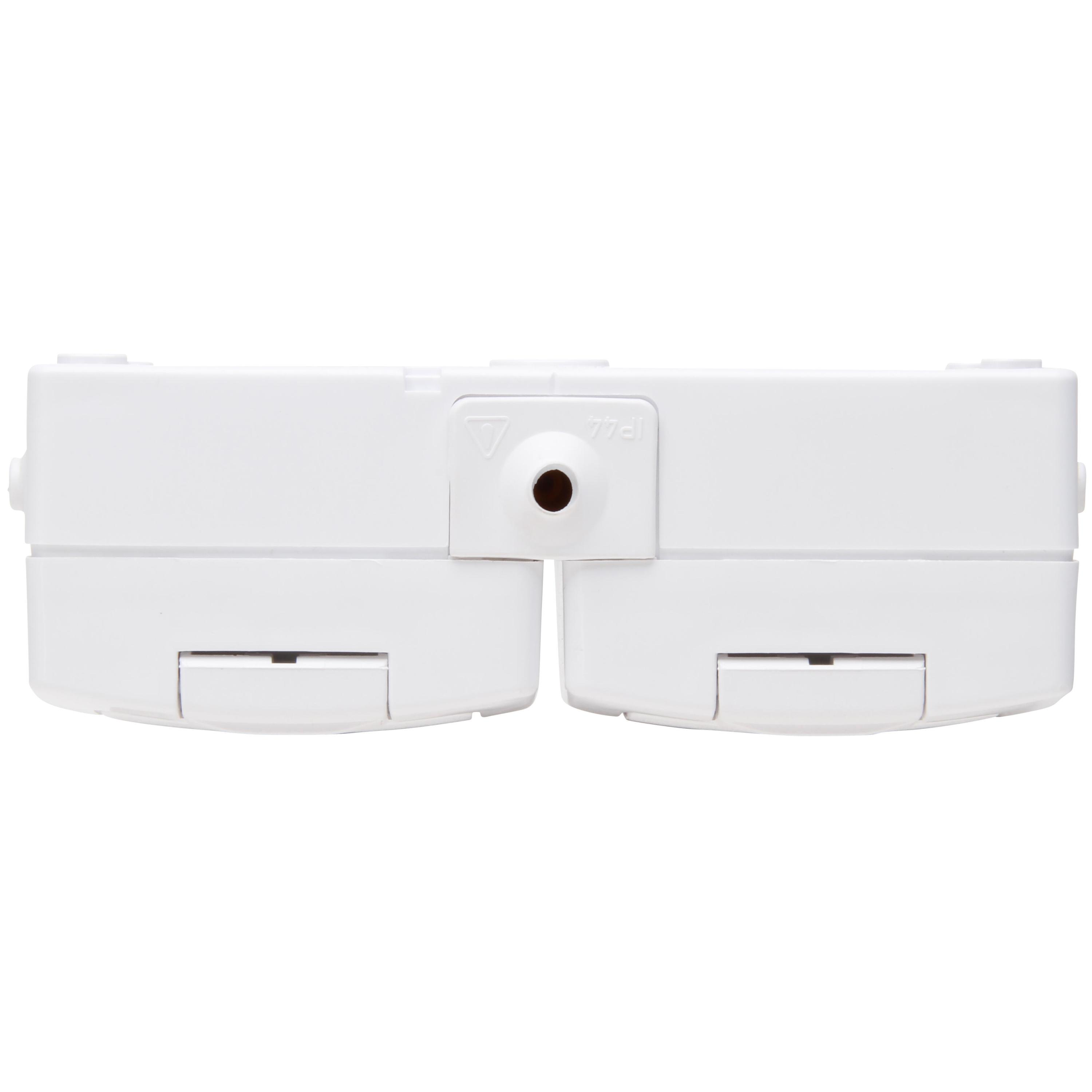 Nautic - wandcontactdoos 2V RA deksel IP44 horz. arctic wit - Afbeelding 4