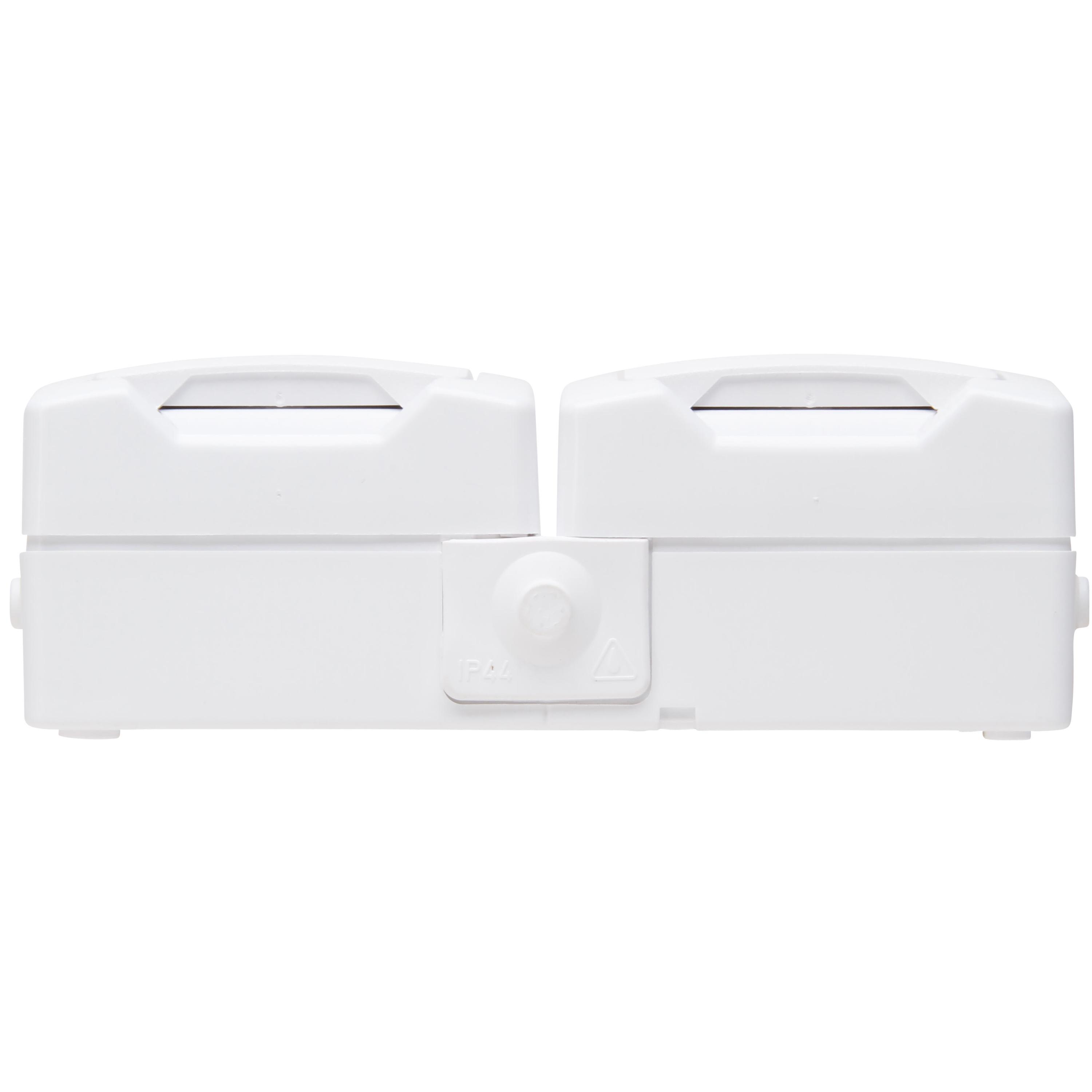 Nautic - wandcontactdoos 2V RA deksel IP44 horz. arctic wit - Afbeelding 5