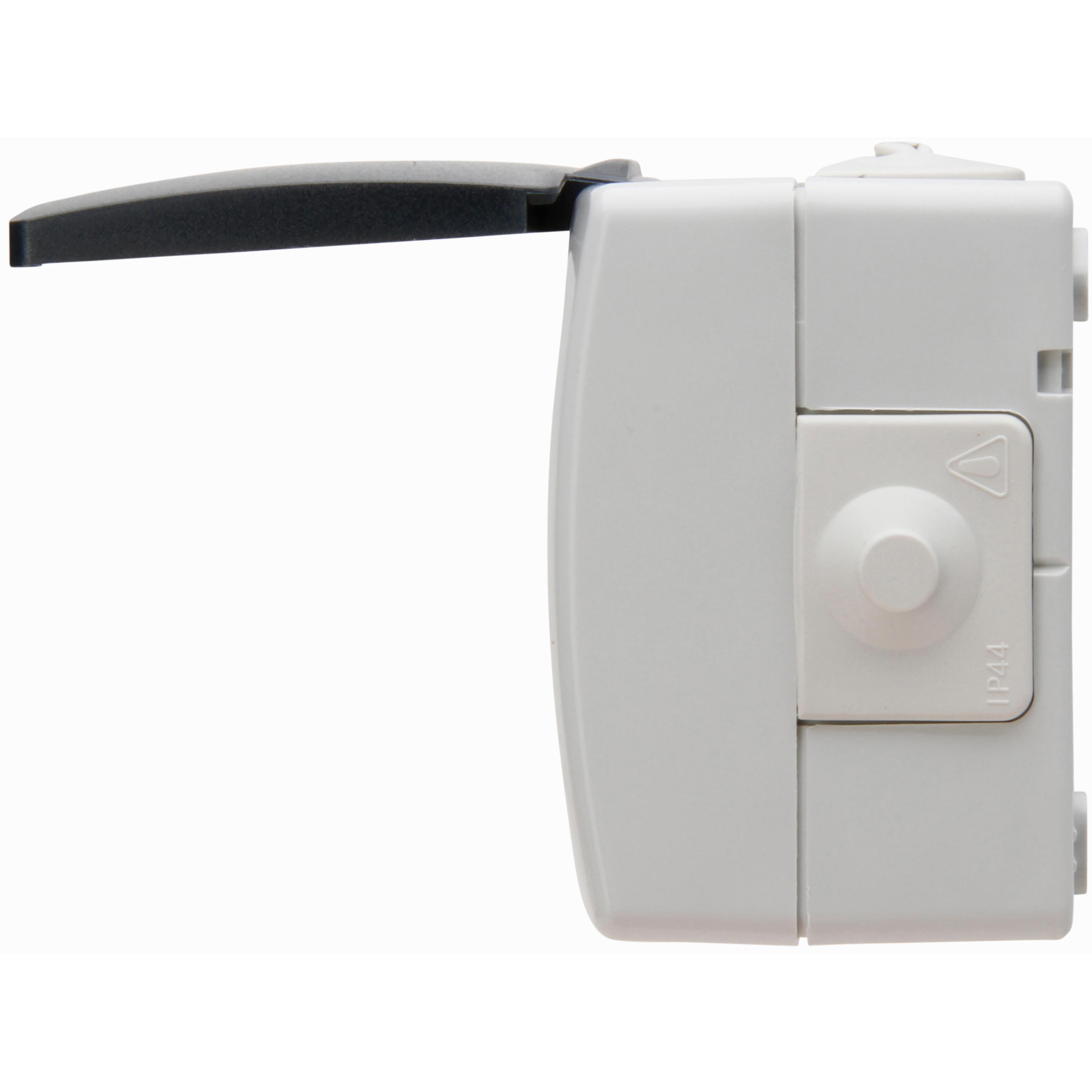 Nautic - wandcontactdoos 2V RA deksel IP44 horz. grijs - Afbeelding 5