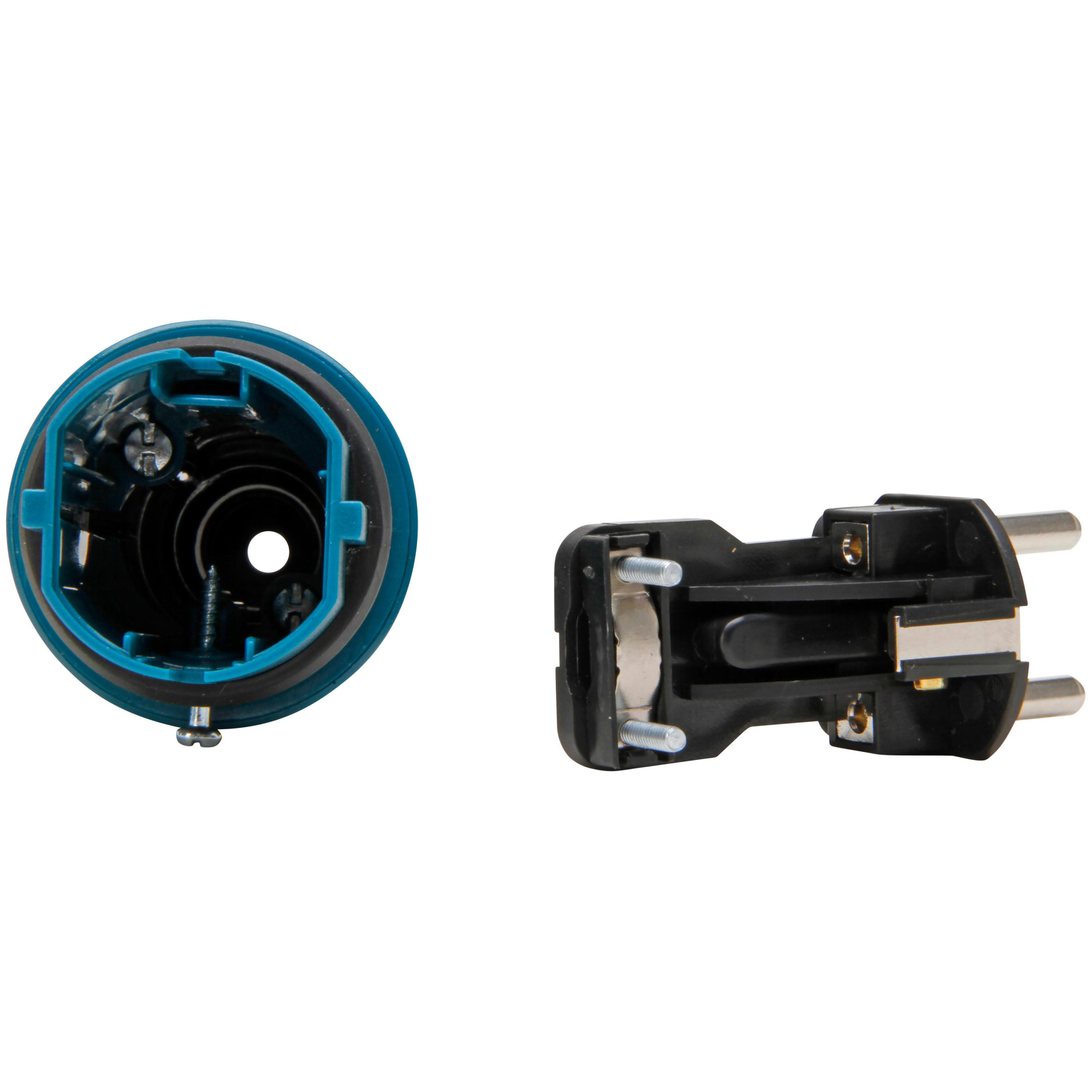 Stekker RA, rubber, CEE 7/VII IP44 16A, zwart - Afbeelding 2