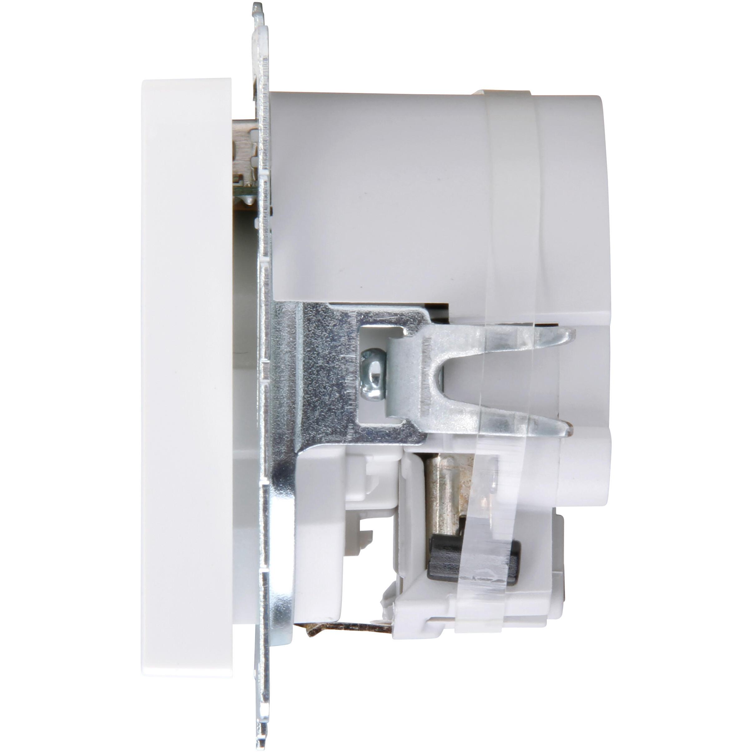 HK07 - wandcontactdoos 1V RA SH 2xUSB arctic wit - Afbeelding 6