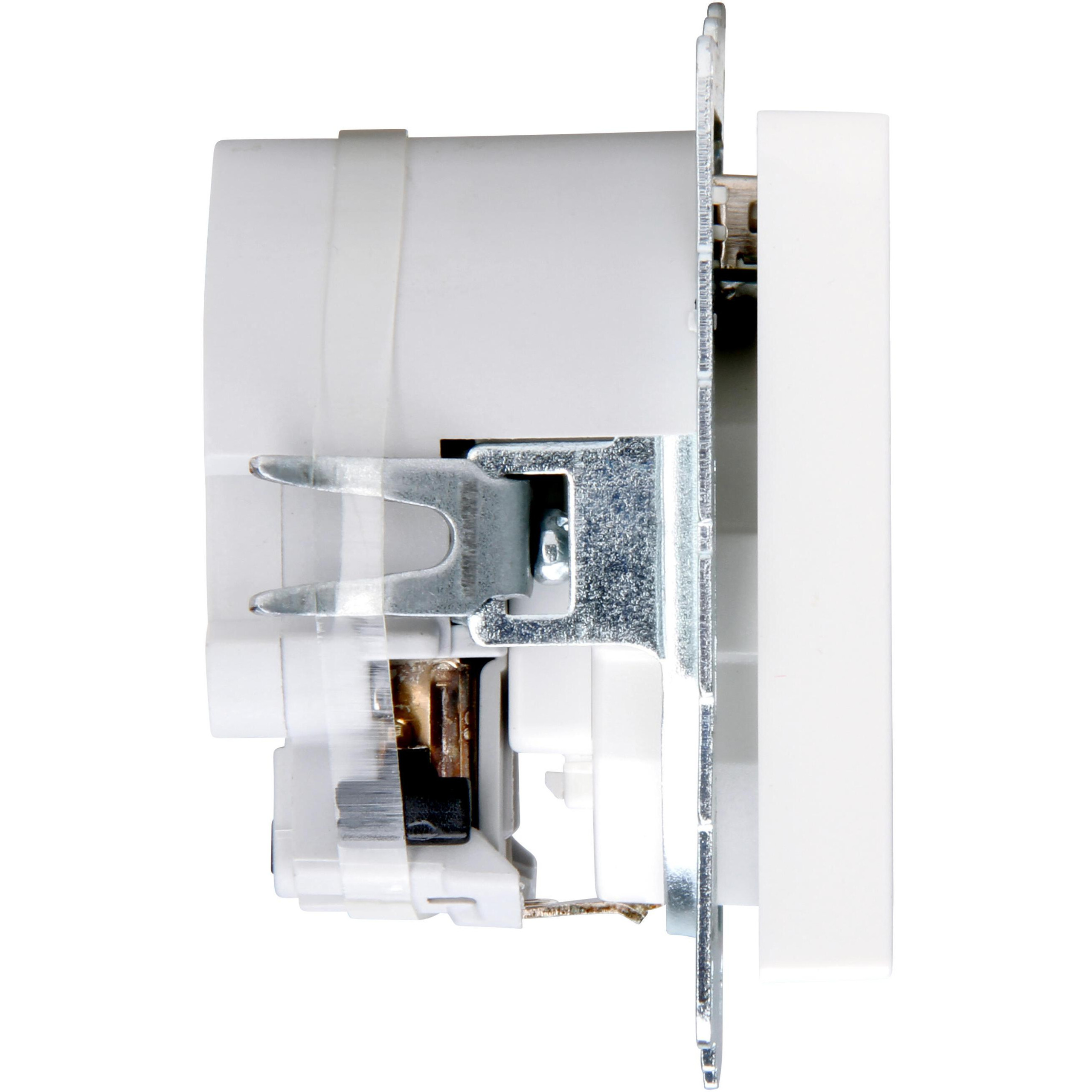 HK07 - wandcontactdoos 1V RA SH 2xUSB arctic wit - Afbeelding 7
