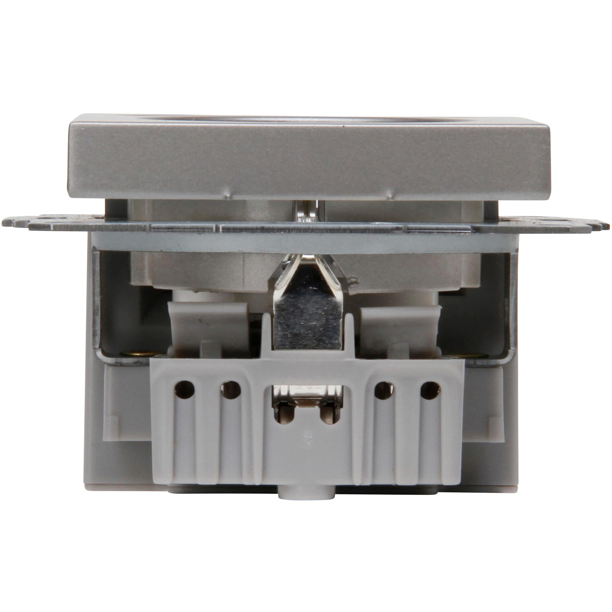 ATHENIS - Inbouwcontactdoos met aardingscontact, USB A/C-laadcontactdoos, kleur: staal - Afbeelding 5