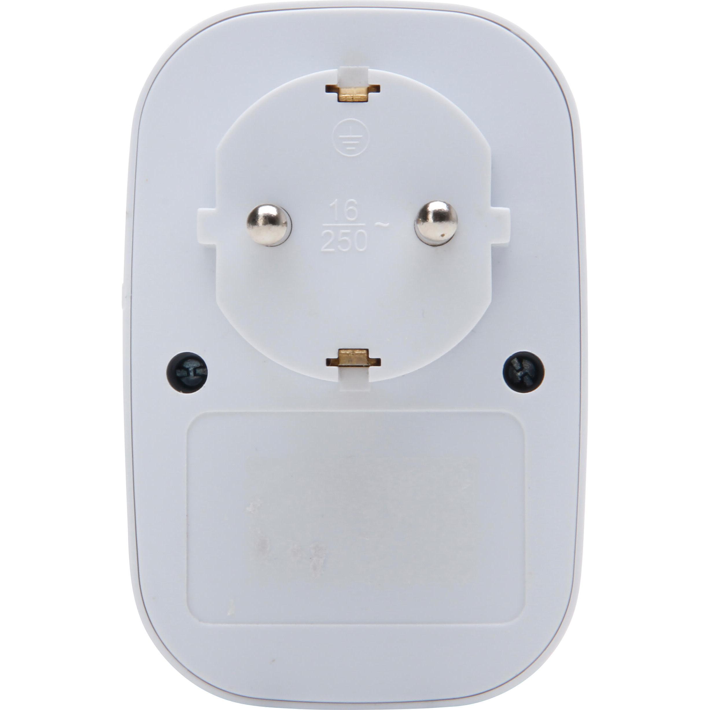 Adapter 1V RA SH + USB-A + USB-C , 2,4A wit - Afbeelding 3