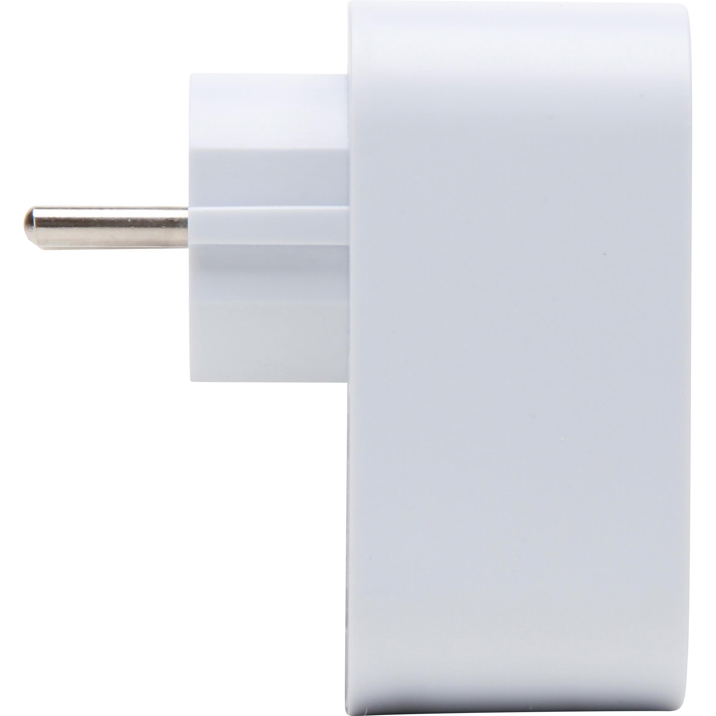Adapter 1V RA SH + USB-A + USB-C , 2,4A wit - Afbeelding 7