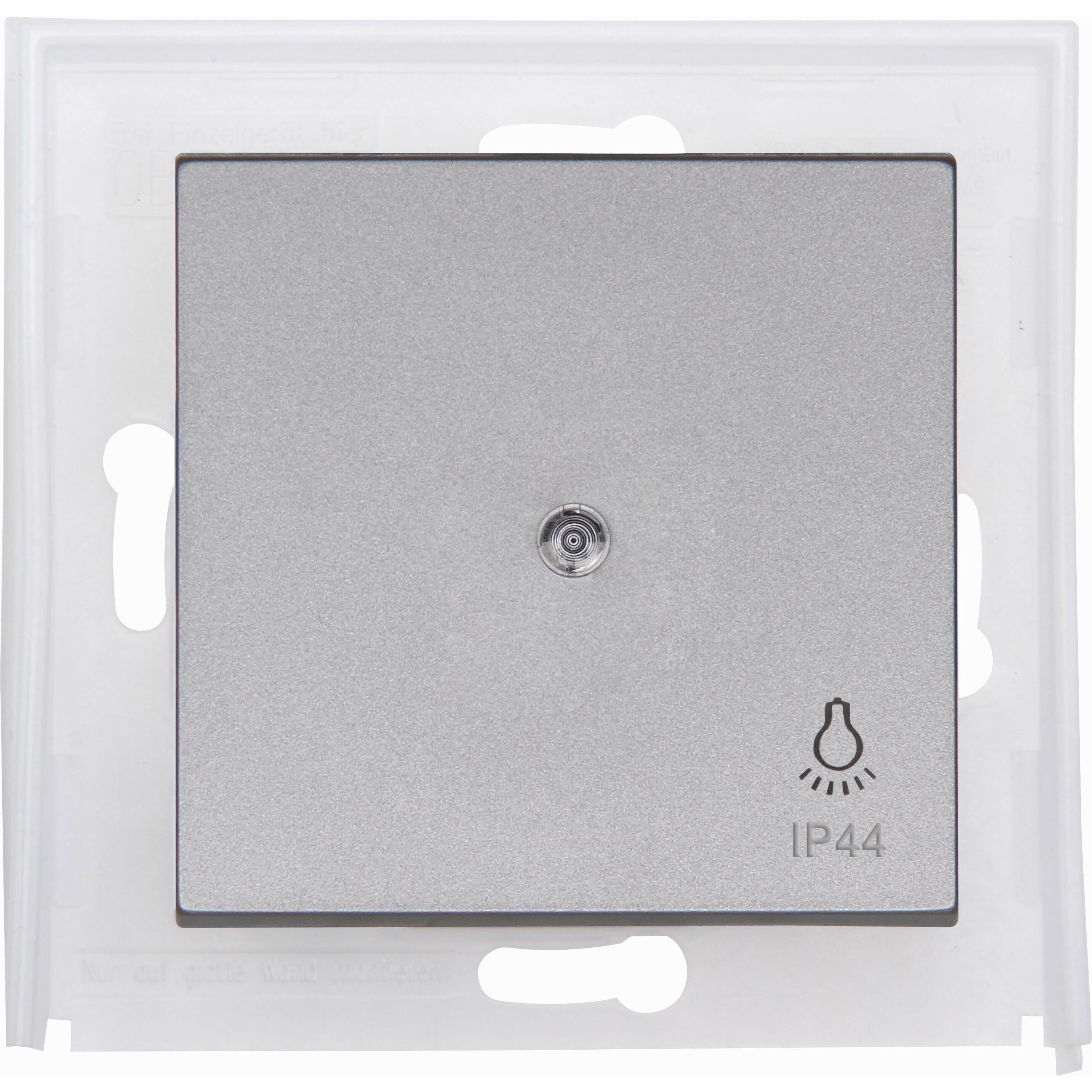 HK07 IP44 - wip enkel met lens transparant, symbool "Licht", IP44, staal