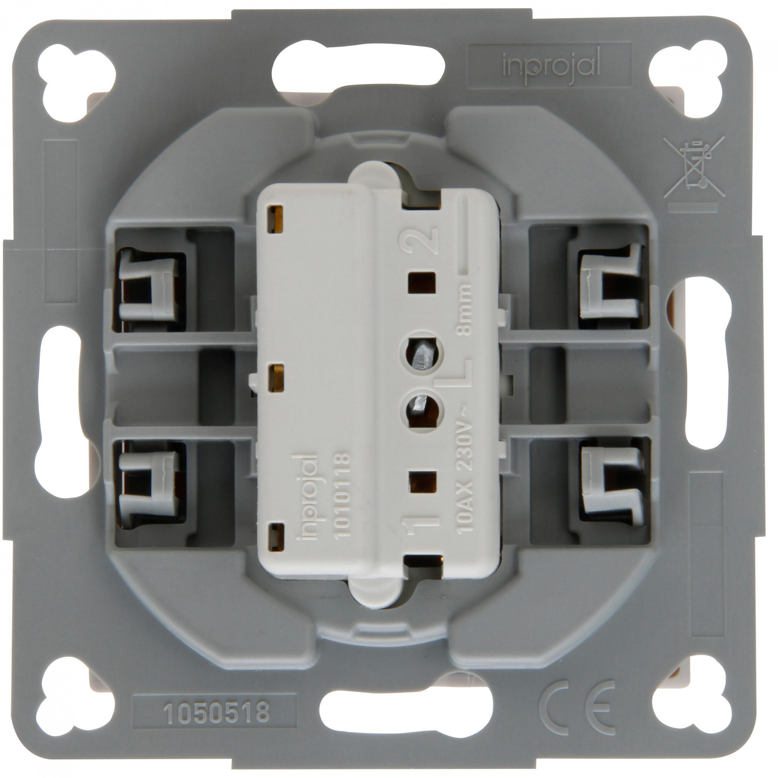HK07 - Jalousiedrukschakelaar met midden positie, compleet, helder wit - Afbeelding 3