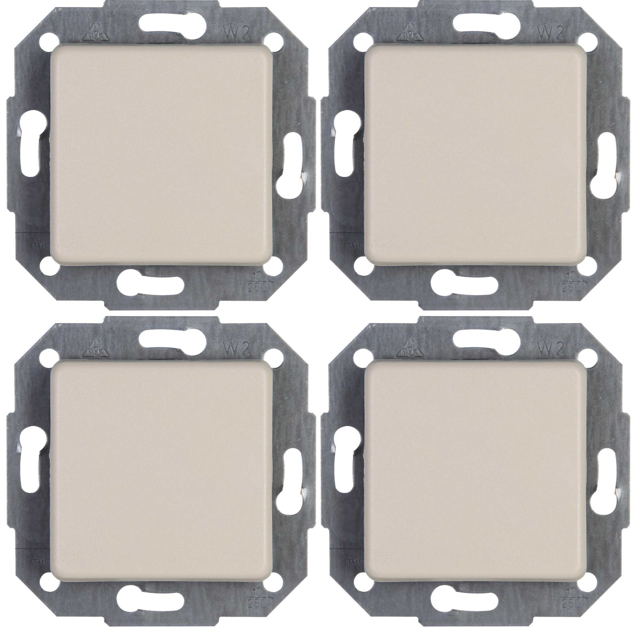 EUROPA - wisselschakelaar 4-pack, kleur: creme