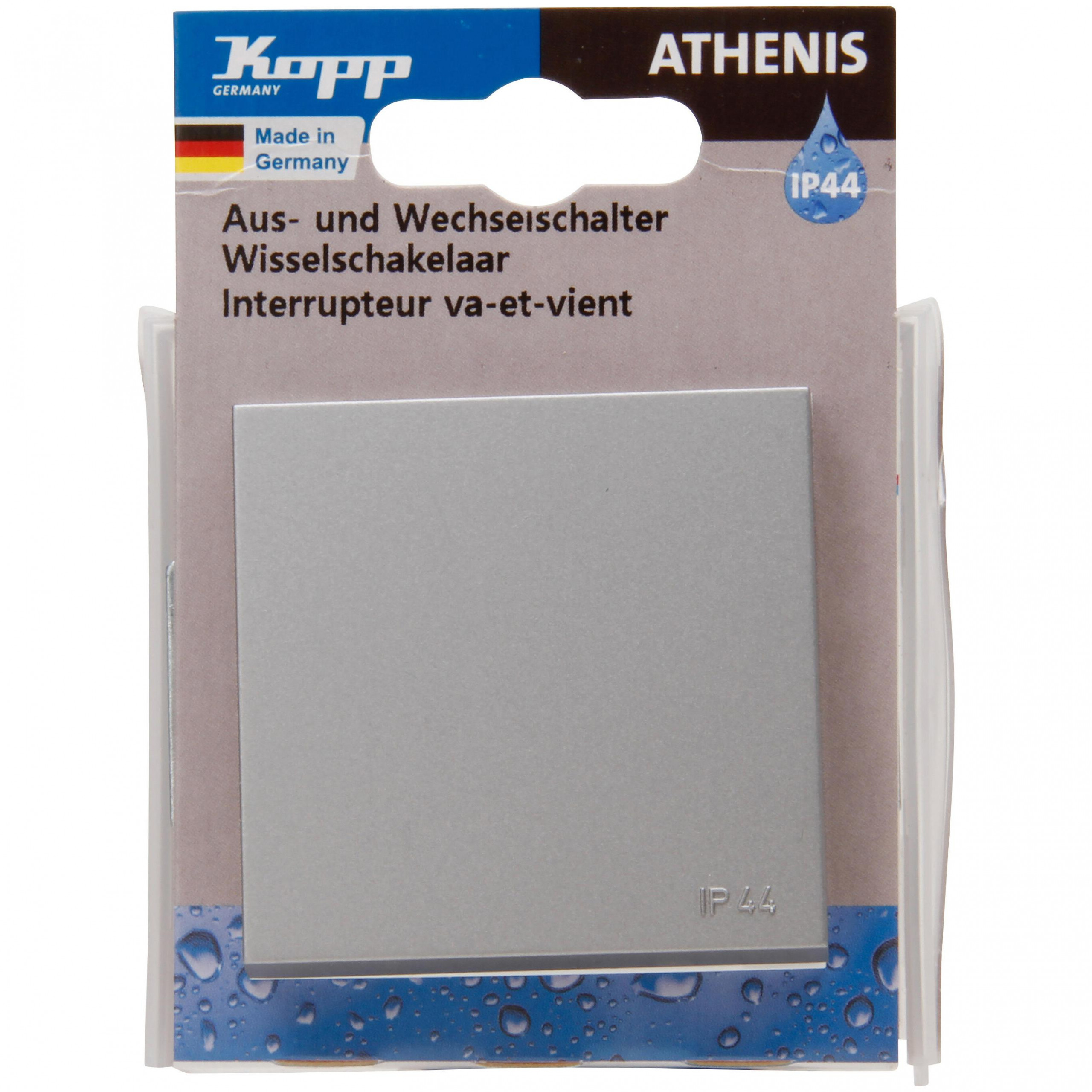 ATHENIS IP44 - wisselschakelaar staal - Afbeelding 2