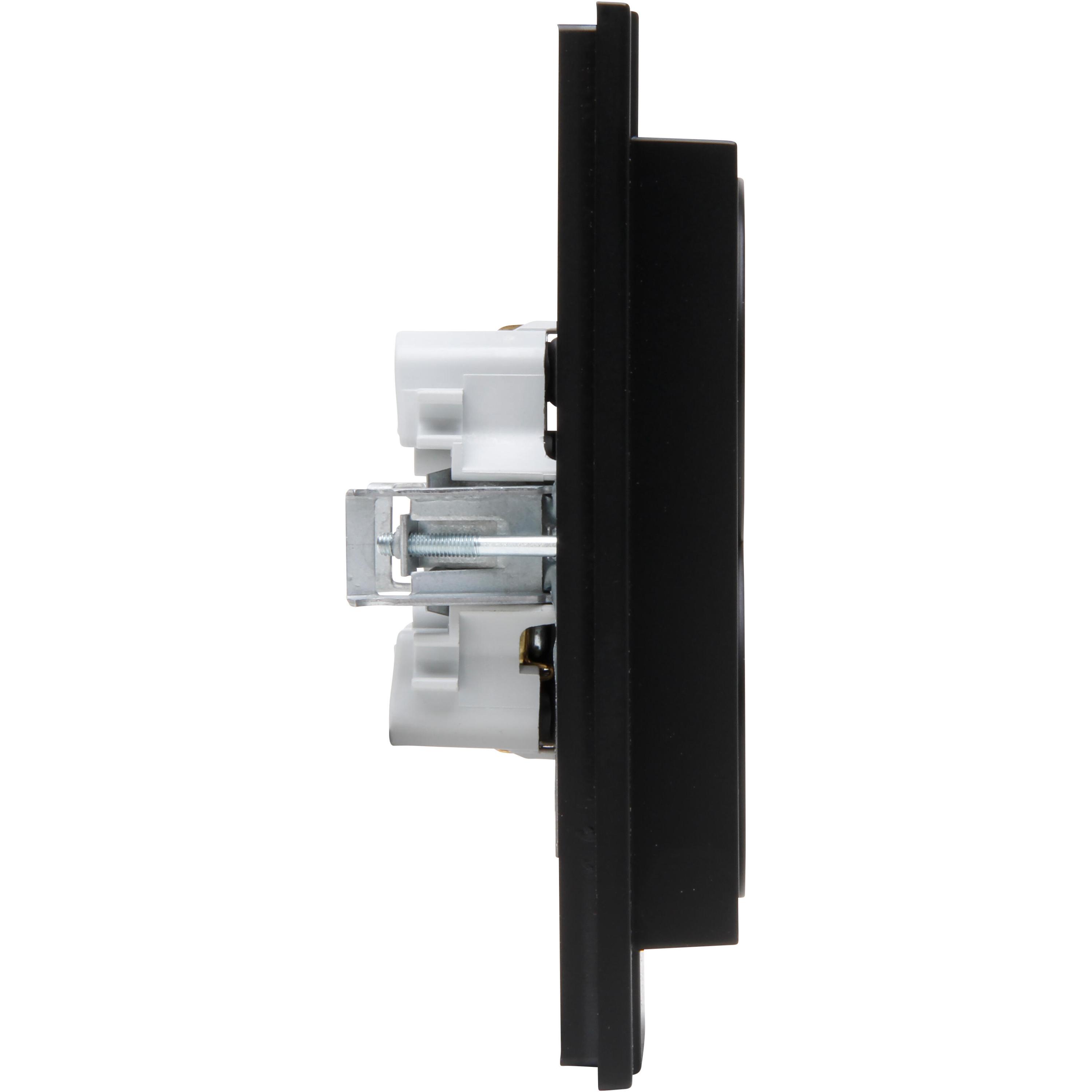HK07 - wandcontactdoos 2V RA SH mat-zwart - Afbeelding 7