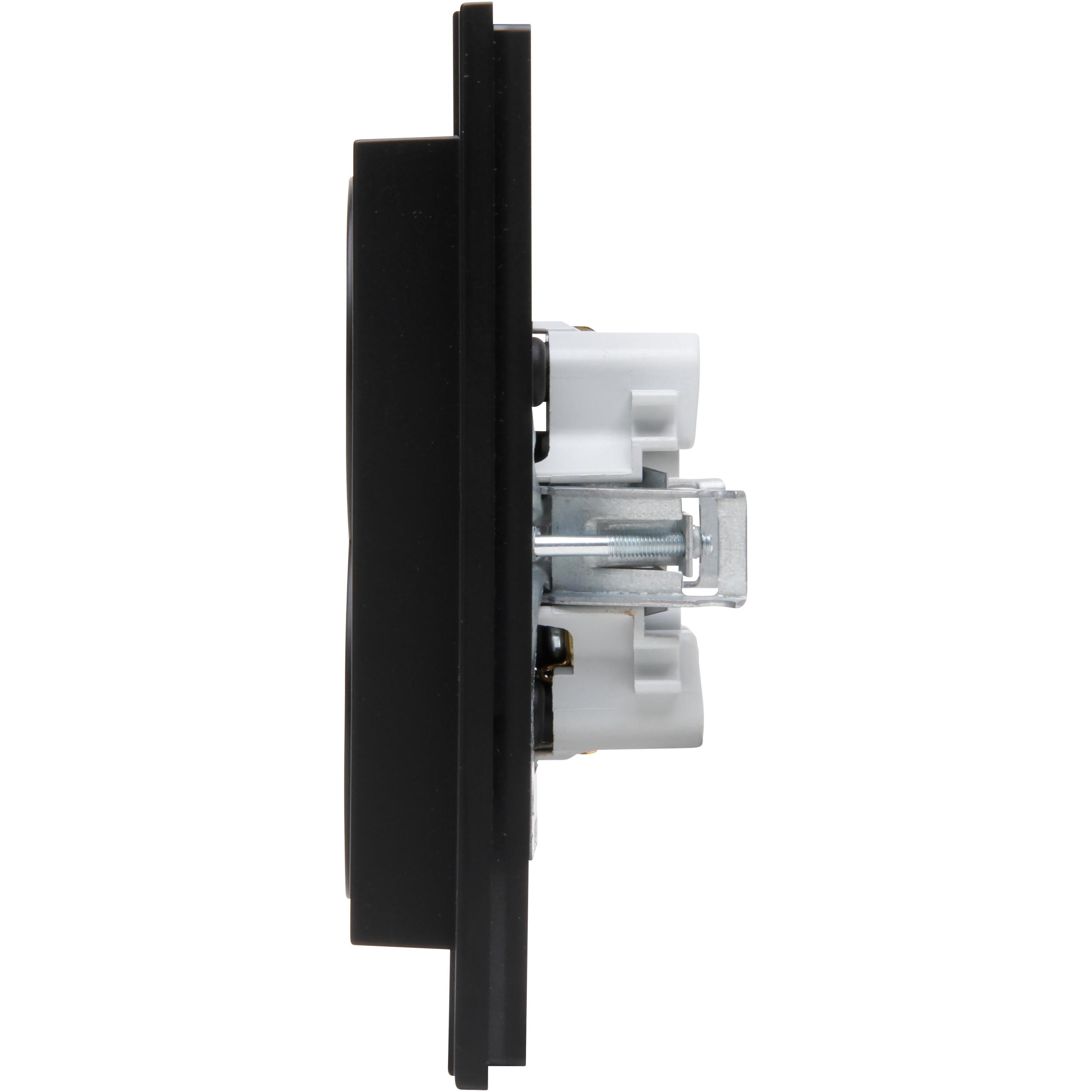 HK07 - wandcontactdoos 2V RA SH mat-zwart - Afbeelding 6